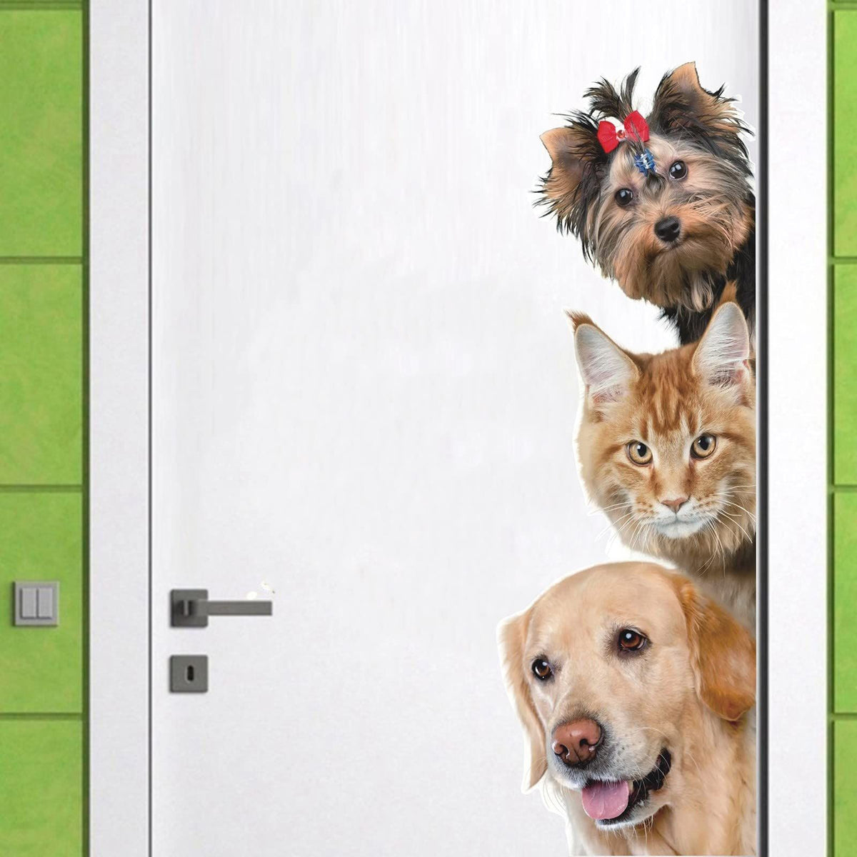 3D Simulation Kitty Dog Wall Stickers Living Room Bedroom Entrance Corner Decorative Stickers Creative Water Proof Wall Paper