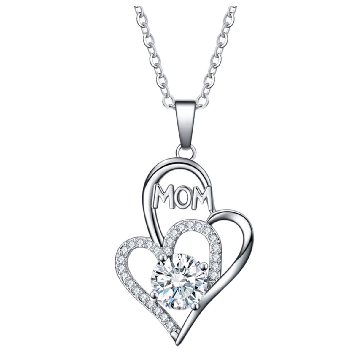 Crytal Necklace, Heart Blue Crytal Necklace for Mom Birthday Gifts from Daughter, Mothers Day Gifts