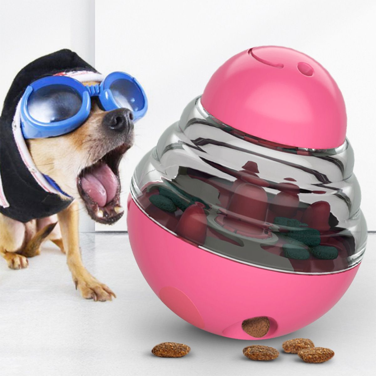 Dog Leaky Food Toy Interactive Dog Cat Toy Food Treat Dispensing Toys, Slow Feeder Treat Ball for Pets Increases IQ