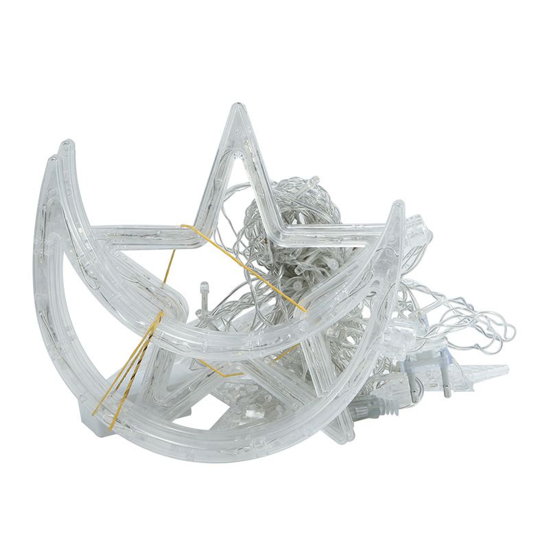 Curtain String Lights,Christmas Star Moon Curtain Lights -Xmas Ramadan Decorations Light -Curtain Home Festival Christmas