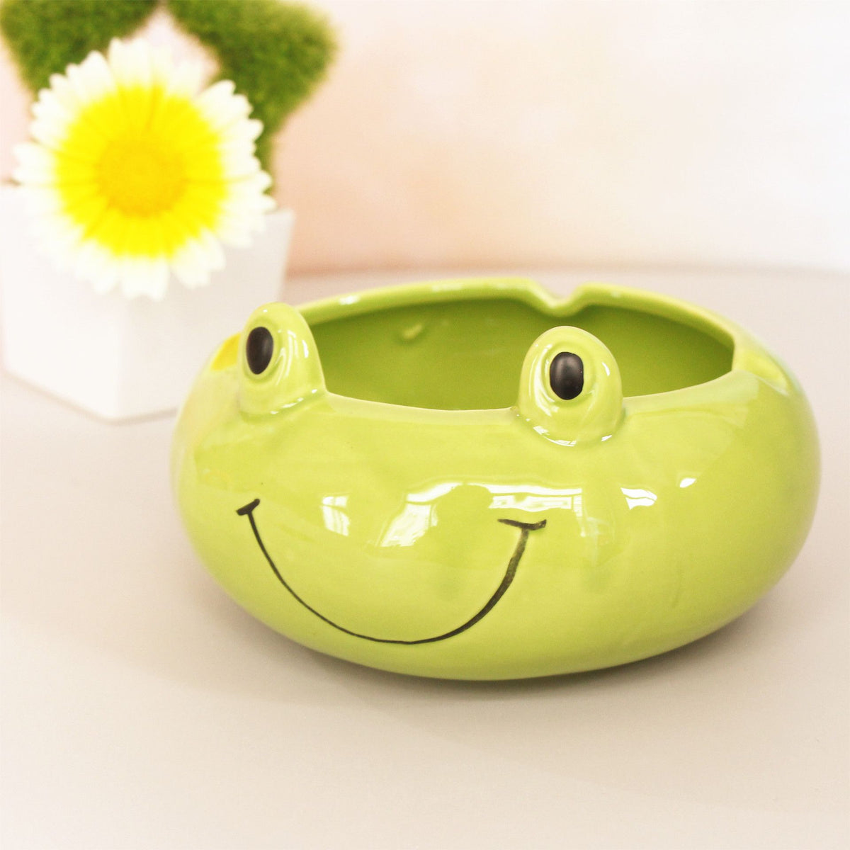 Multi Ceramics Animal Ashtray Flowerpot Home Decor-Frog Ashtray Creative Large Coffee Table Vehicle Car Ashtray Mini Ashtray