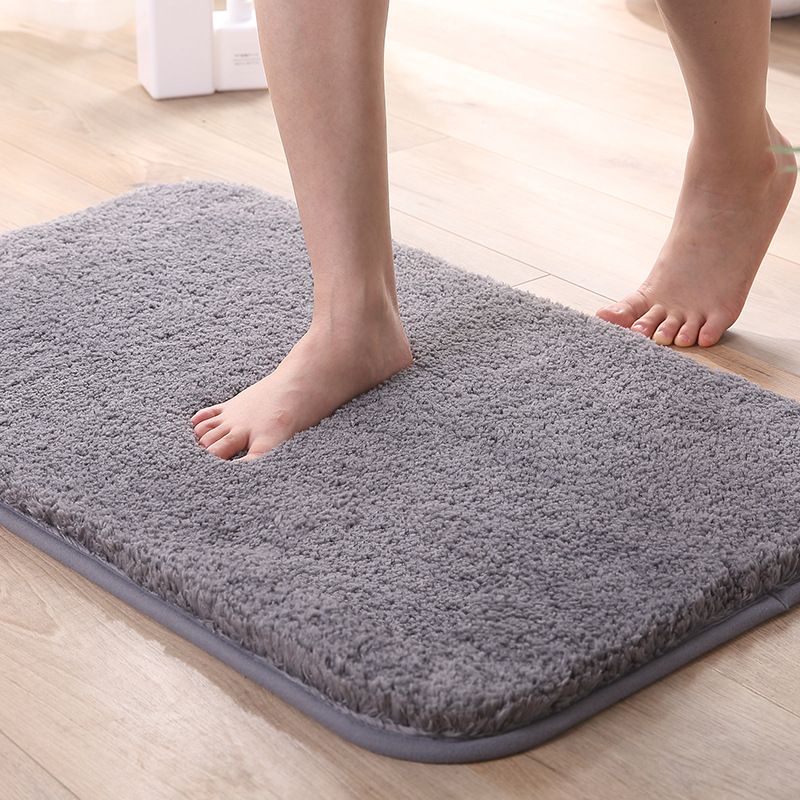 Shaggy Bath Rug, Machine Washable Bath mat, Extra Soft Rugs for Tub, Bathroom, Kitchen, Bedroom (Grey,15"×23")