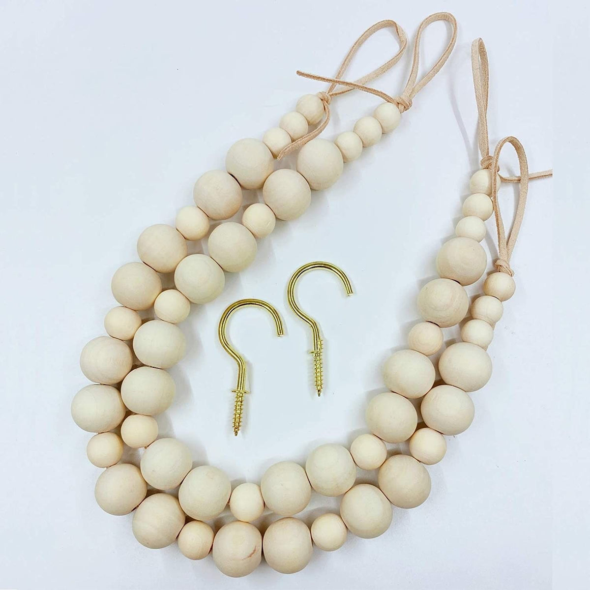 Set of 2 Curtain Tie Backs, Natural Wood Drape Tiebacks, Window Treatment, Farmhouse Garland, Decor Accessories
