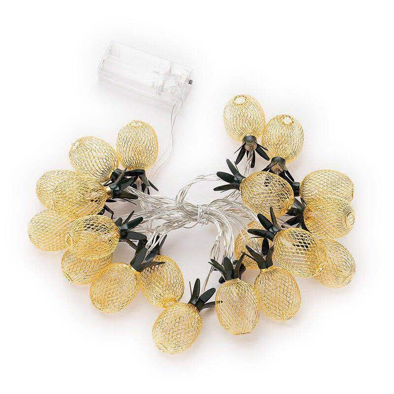 5ft 10 LED Pineapple Shaped String Lights,Battery Operated Fairy Lights for Home Wedding Party Bedroom Birthday Hawaiian Tropical
