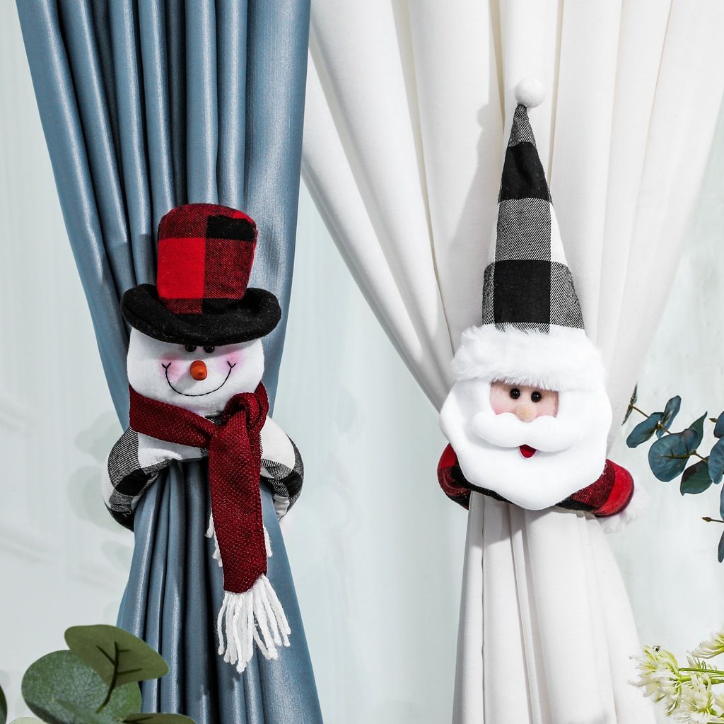 2pcs Curtain Buckle Plush Doll Christmas Curtains Christmas Dolls Decorations Christmas Gnomes Decorations for Home