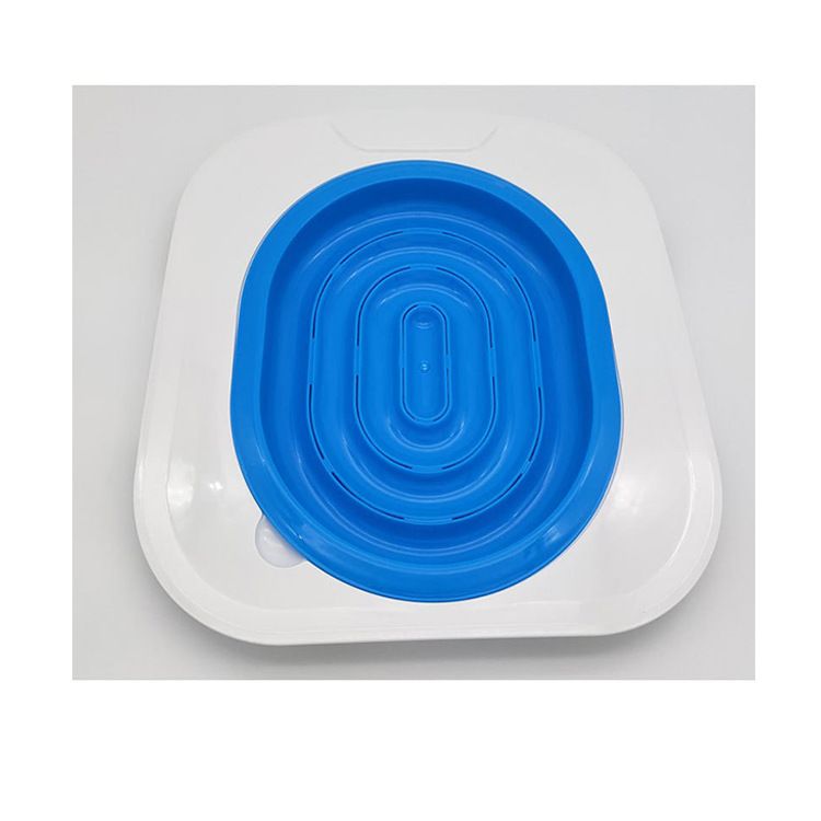 Professional Teach Cat to Use Toilet Cat Toilet Training Kit Universal Reusable Kitty Toilet Trainer Urinal Seat with Design Blue