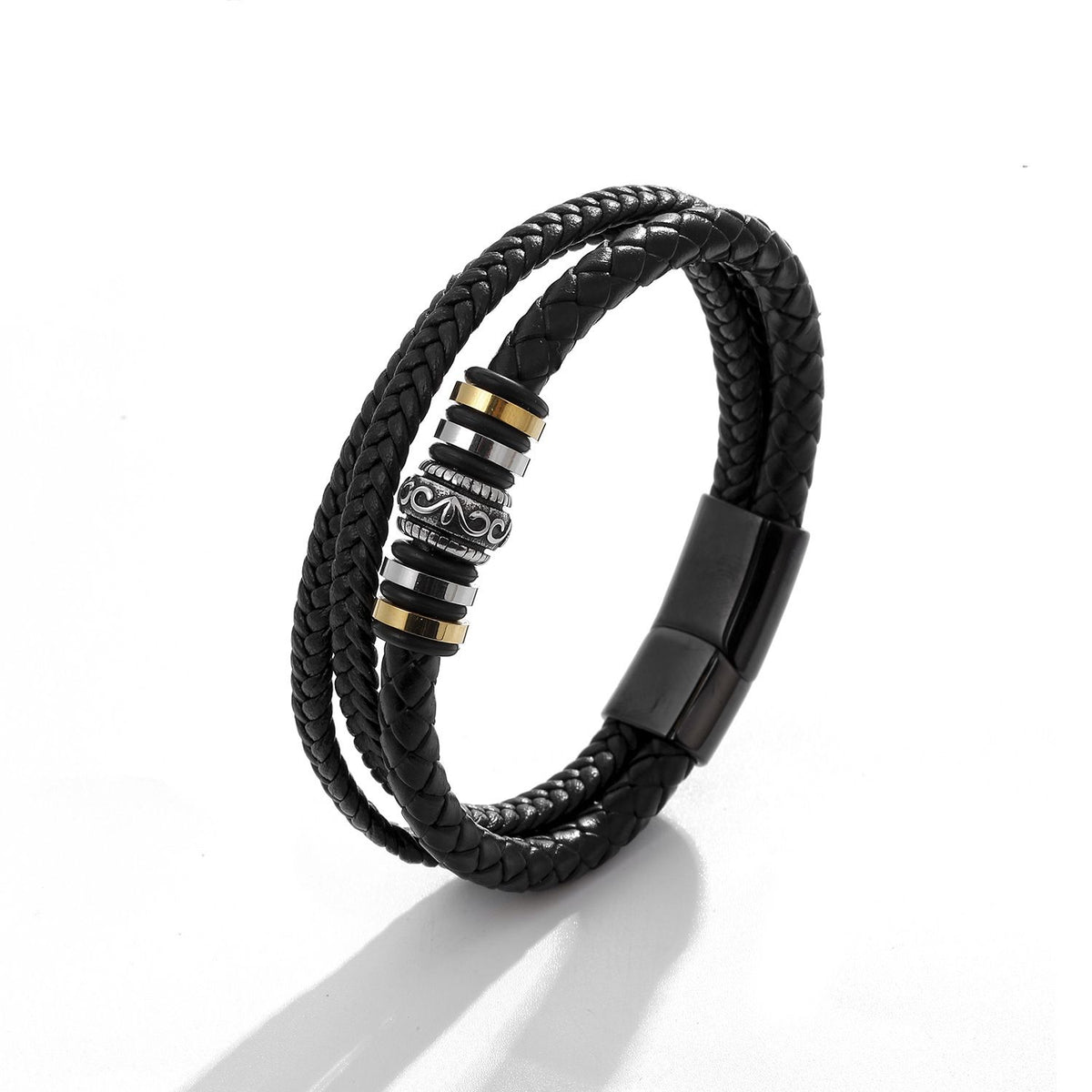 To My Grandson Braided Leather Bracelet I Will Always Be with You Men Handmade Braided Rope Adjustable Wristband Bracelet Gift