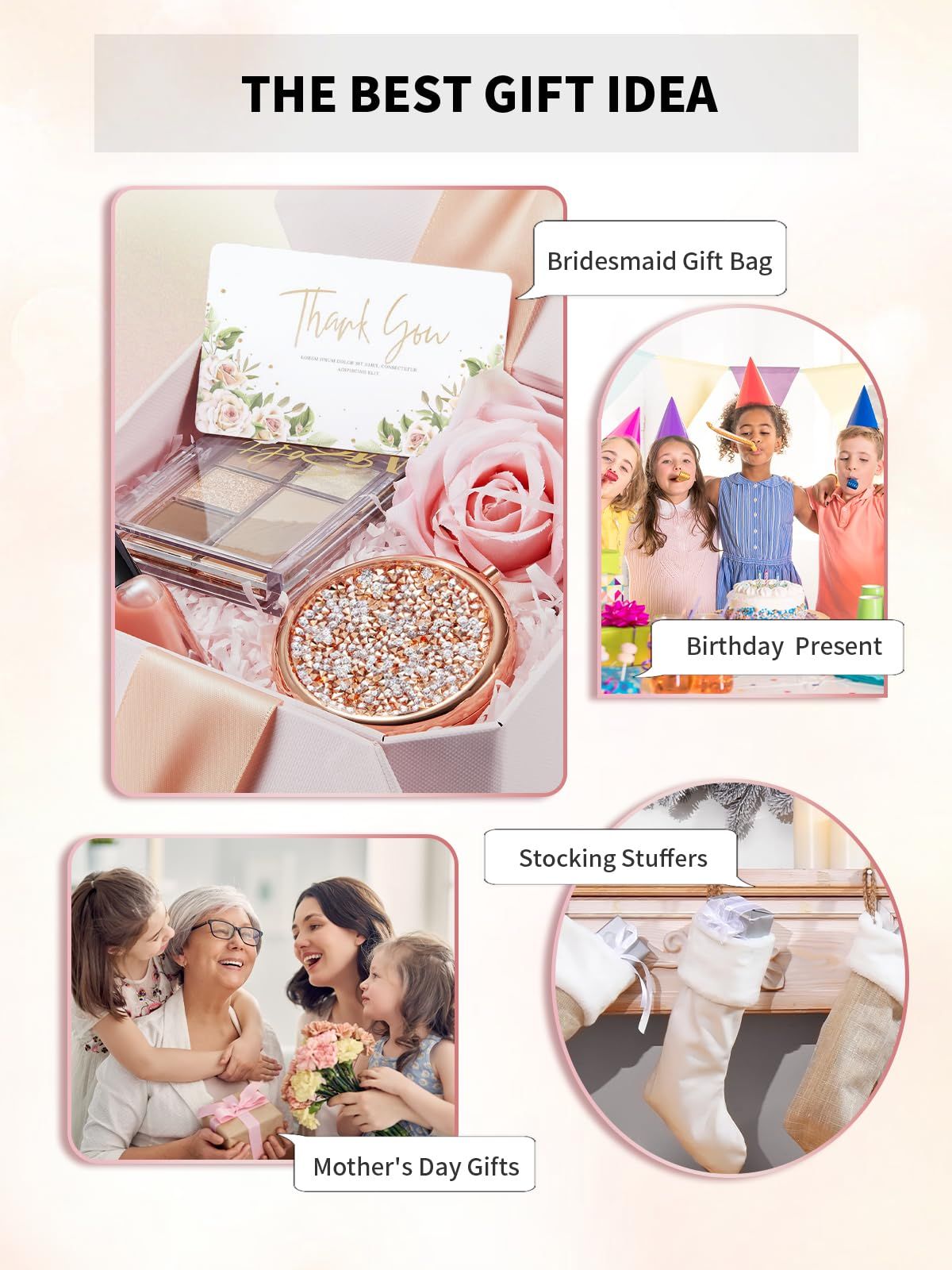 Magnifying Compact Cosmetic Mirror 2.75 Inch Round Handheld Travel Pocket Makeup Mirror Cost effective products