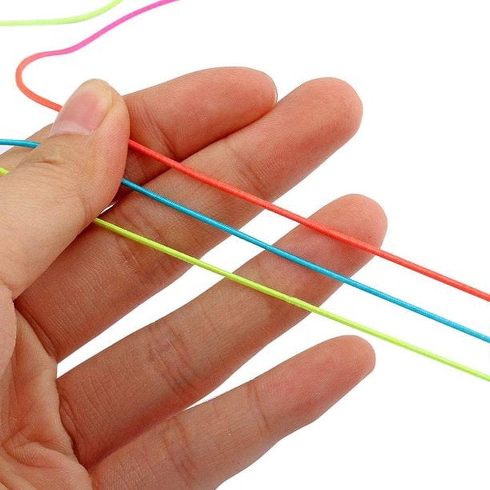 65 Meters Rainbow Elastic Cord Pony Bead String Rainbow Elastic String Bead Elastic Cord Stretchy Bracelet String for Jewelry Bracelet Making, Necklace String and Crafts