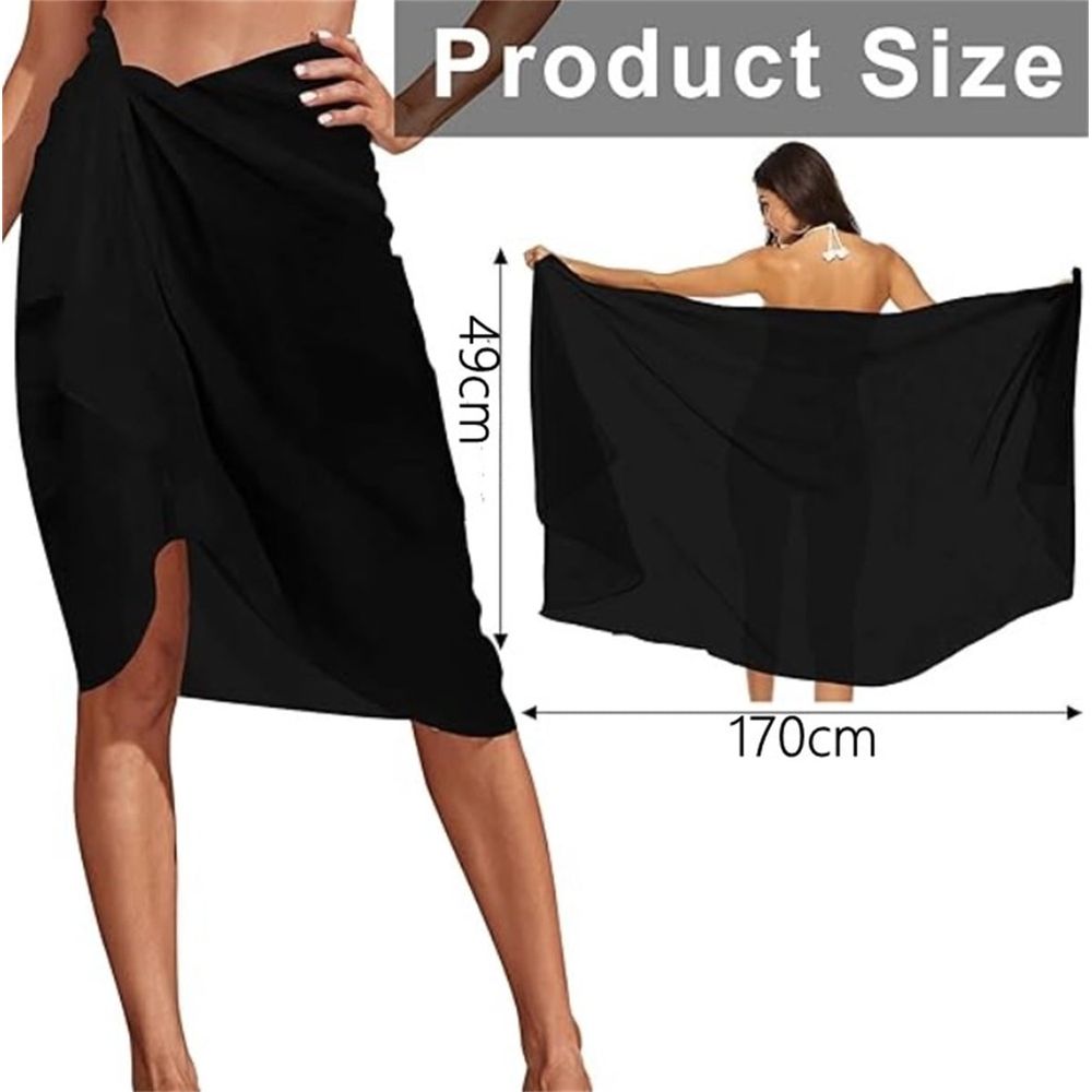 1 Pc Beach Sarong Cover up Swimwear,Long Bikini Swimsuit Wrap,Chiffon Sheer Cover for Women,White Swimsuit Cover Cloth,Beach Sarongs Wrap for Summer Beach Party