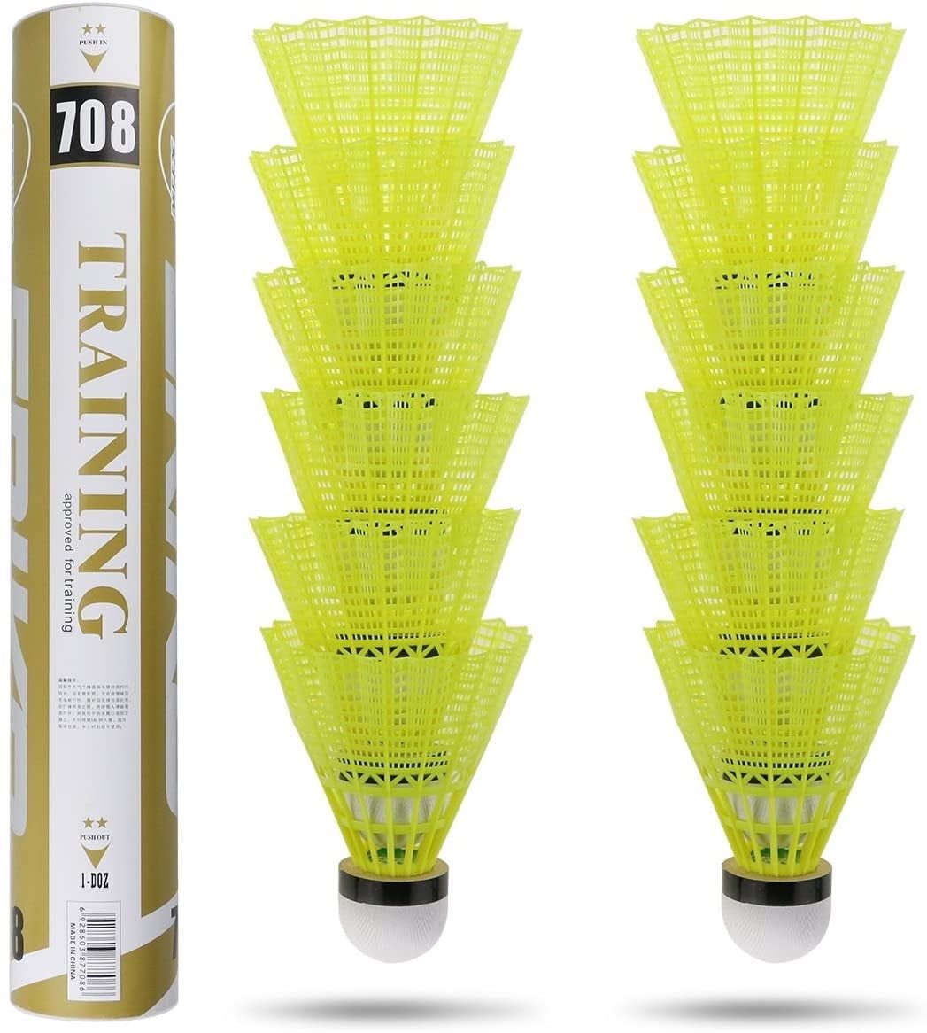 Badminton Shuttlecocks 12 Packs Nylon Shuttlecocks Birdies Balls High Speed Badminton Balls with Great Durability Stability Suitable for Indoor Outdoor Sports Training