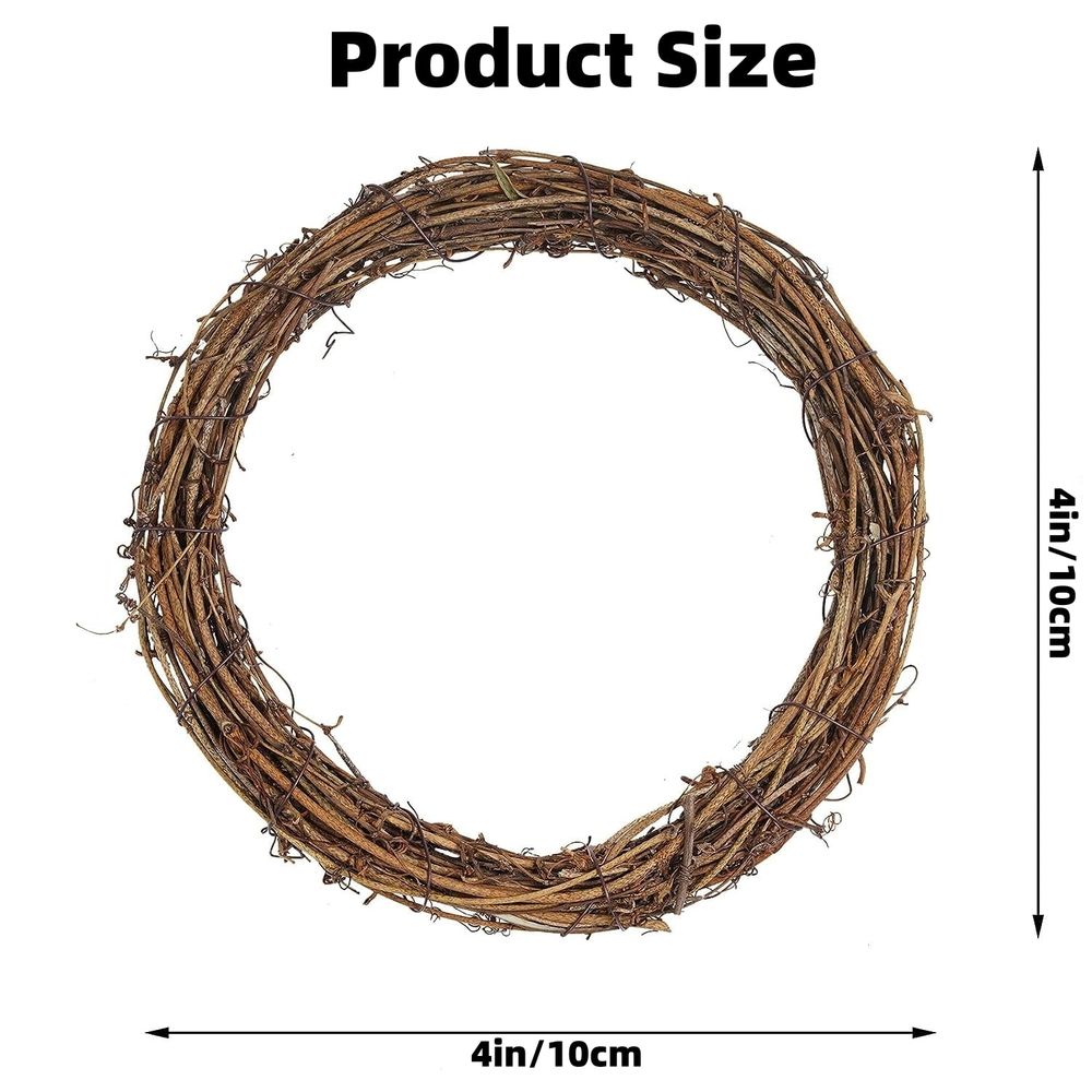 16 Pcs Wooden Grapevine Wreath, 4inch/10
