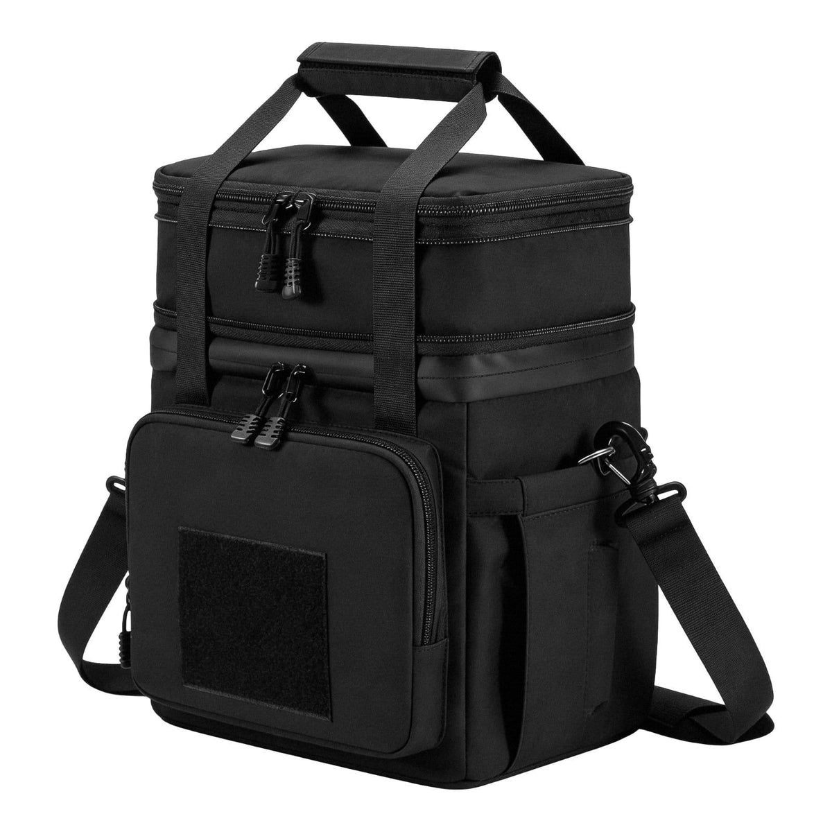 Double Layer Insulated Lunch Bag for Men, Expandable Lunch Cooler Bag with Leakproof Waterproof Lining, Oxford Cloth Tote with Shoulder Strap Tissue Pocket for Work Picnic Camping