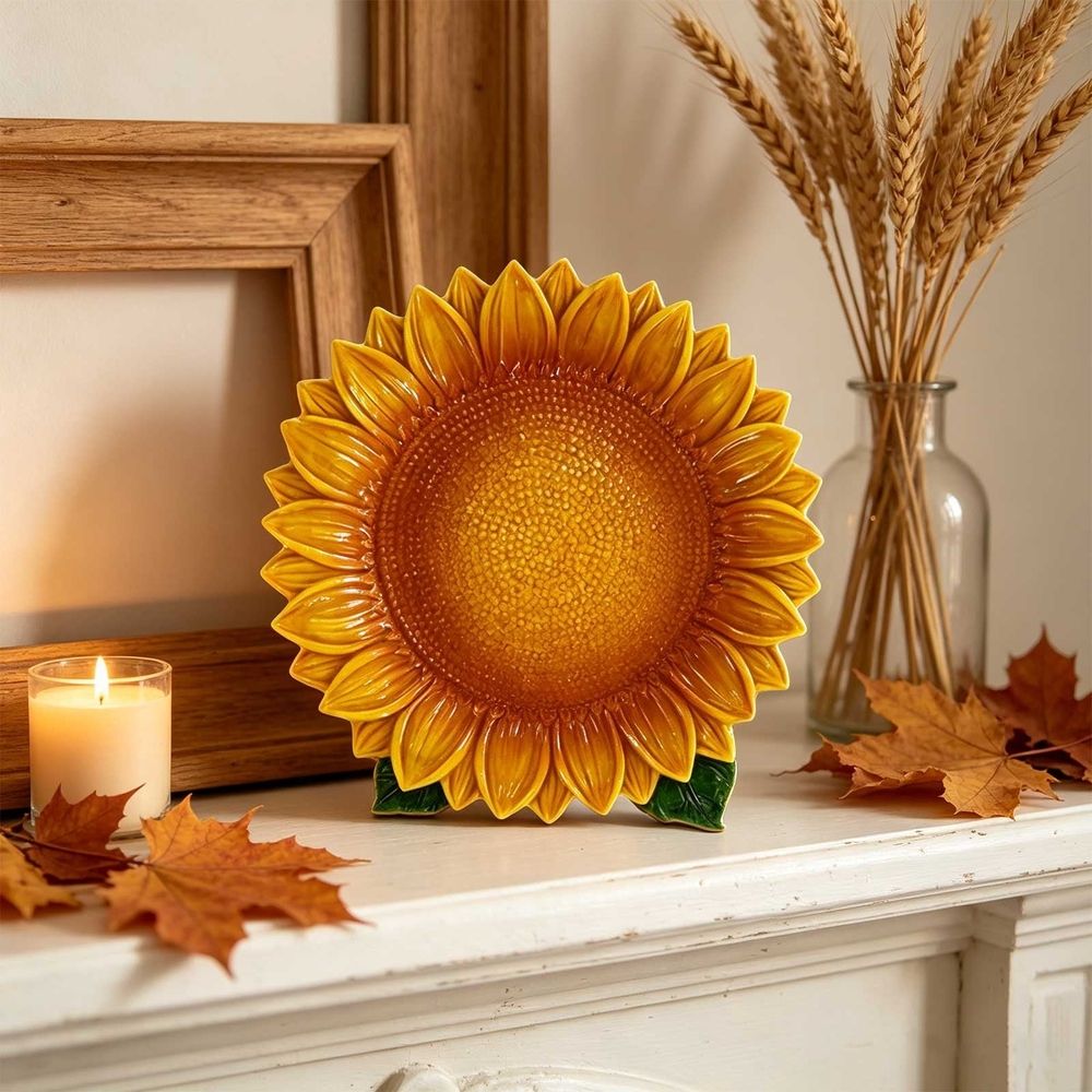 Serving Trays, Resin Fruit Bowl, Sunflower-shaped Decorative plate, Dessert Candy Snack Plate Nut Bowl for Living Room, Art Tabletop Home decoration