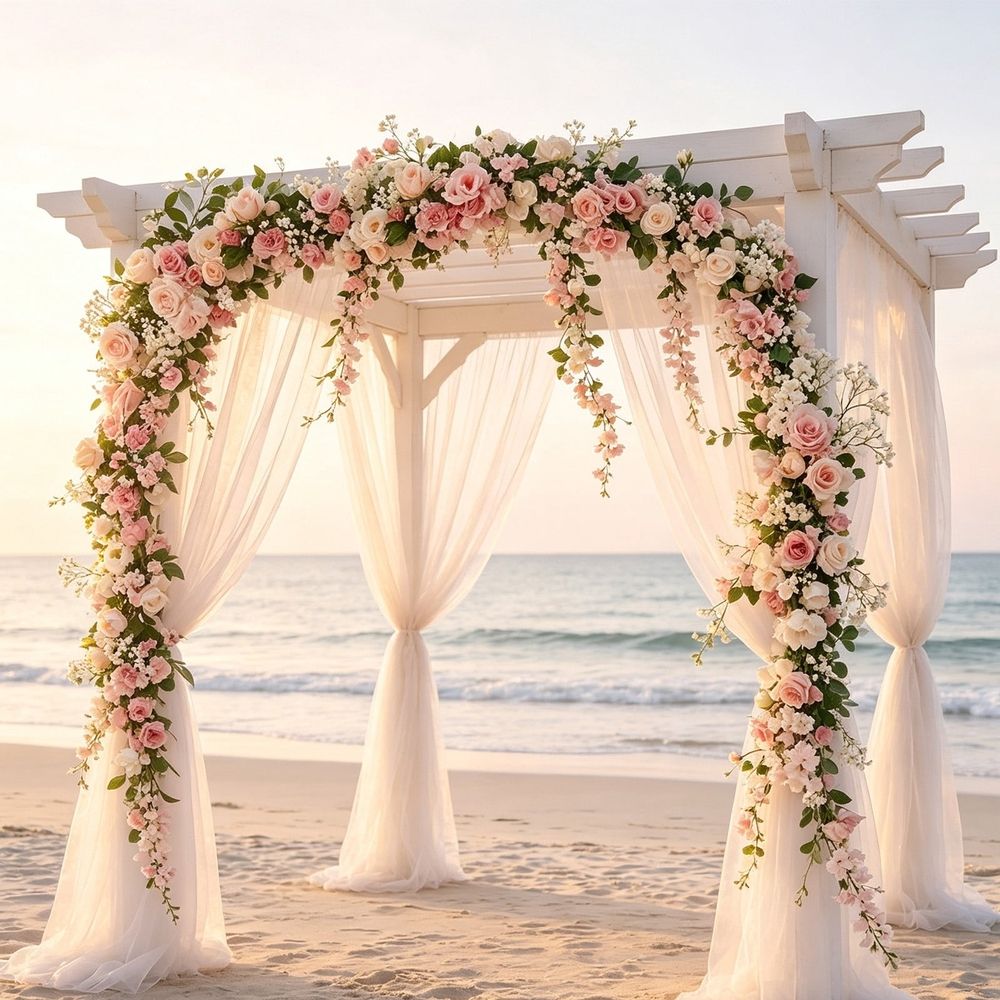 Artificial Rose Flower Garland Hanging Floral Vine for Wedding Arch Wall Ceiling Room Party Pergola Home Decoration 39.37 inch
