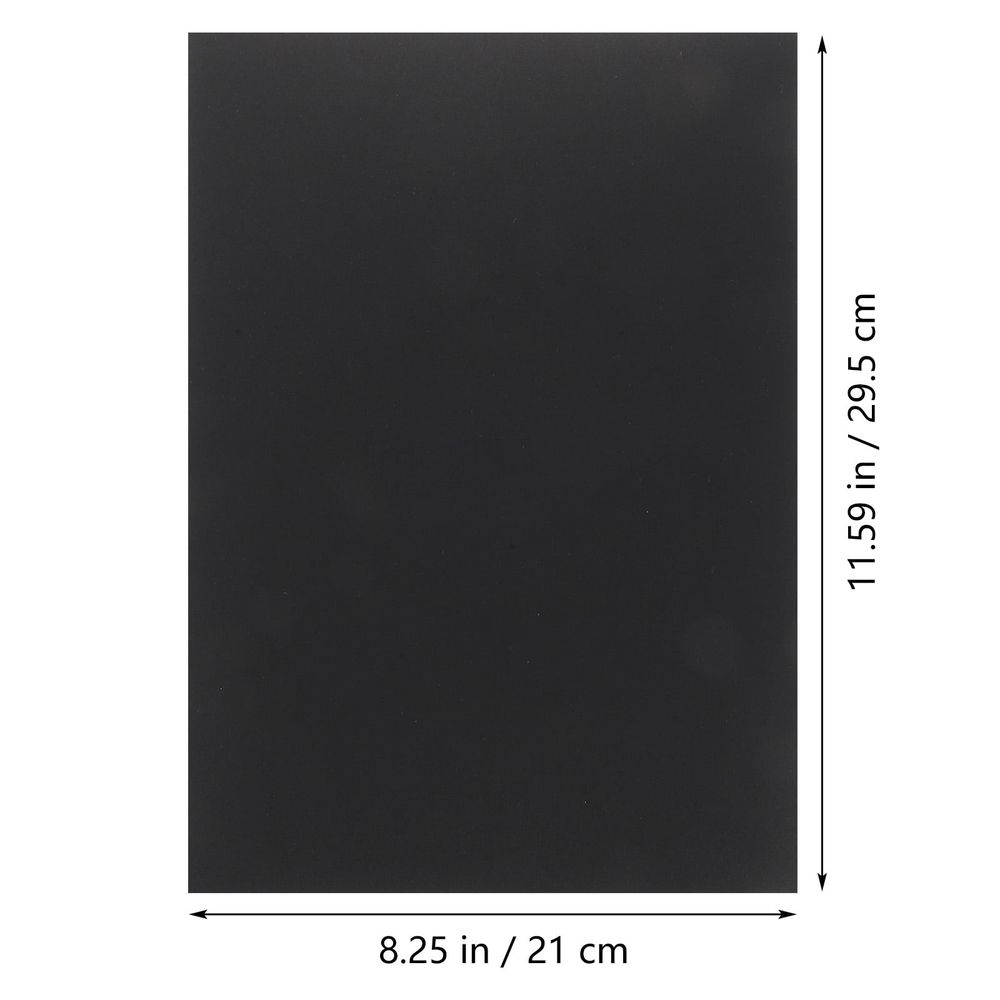 Black Paperboard for Crafts and Handicrafts, 100 Sheets A4 Painting and Drawing Paper for Artists