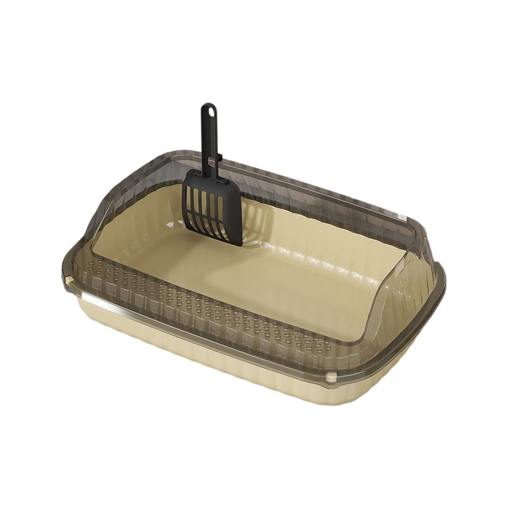 Cat Litter Boxes Large,Kitty Litter Box Low Entry High Sides,Semi Enclosed Front Entry Cat Pan Anti-Splashing Detachable Kitten Toilet with Scoop (Green)
