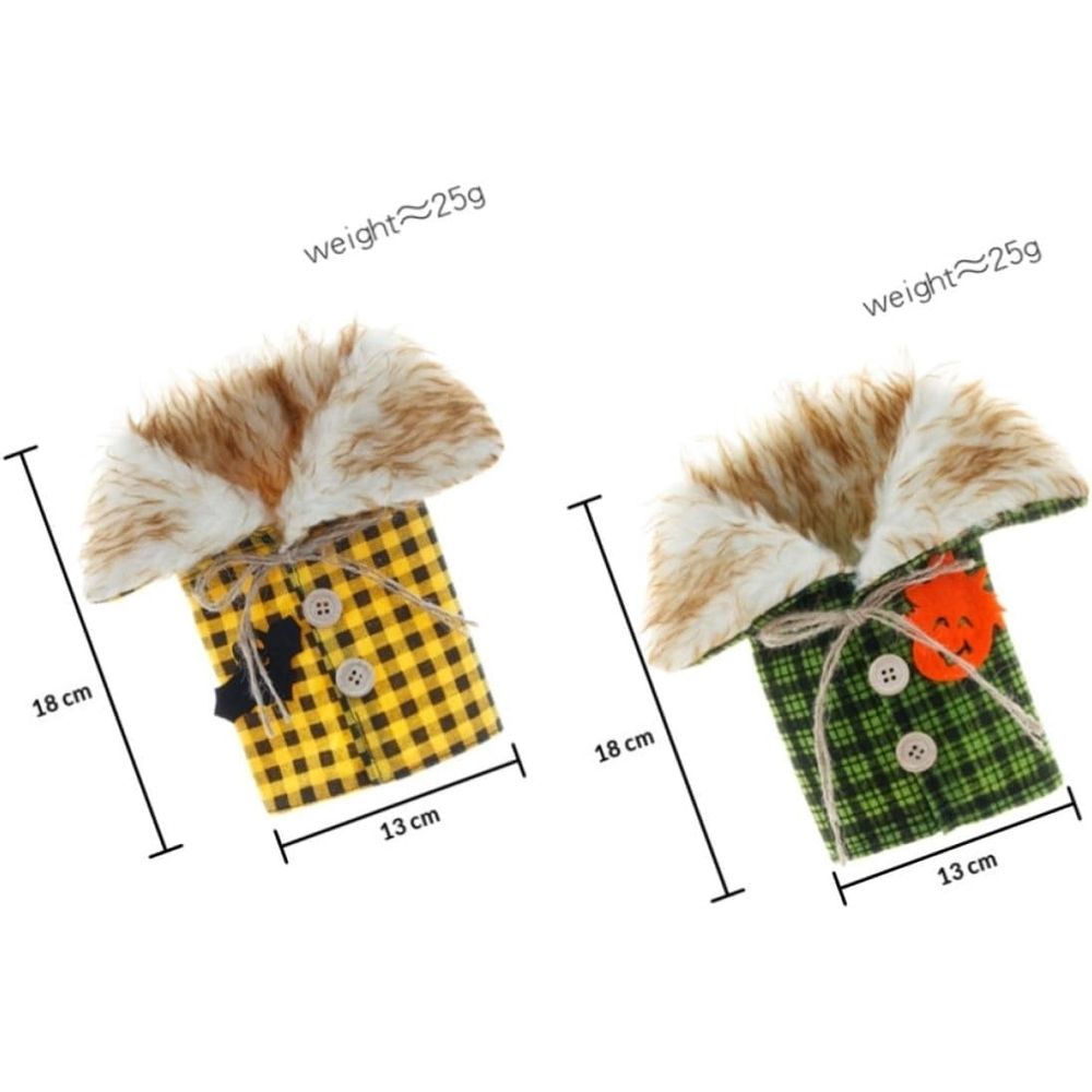 4pcs Halloween Bottle Sleeves Plush Felt Wine Covers - Decorative Reusable Covers for Parties, Restaurants, and Photo Props