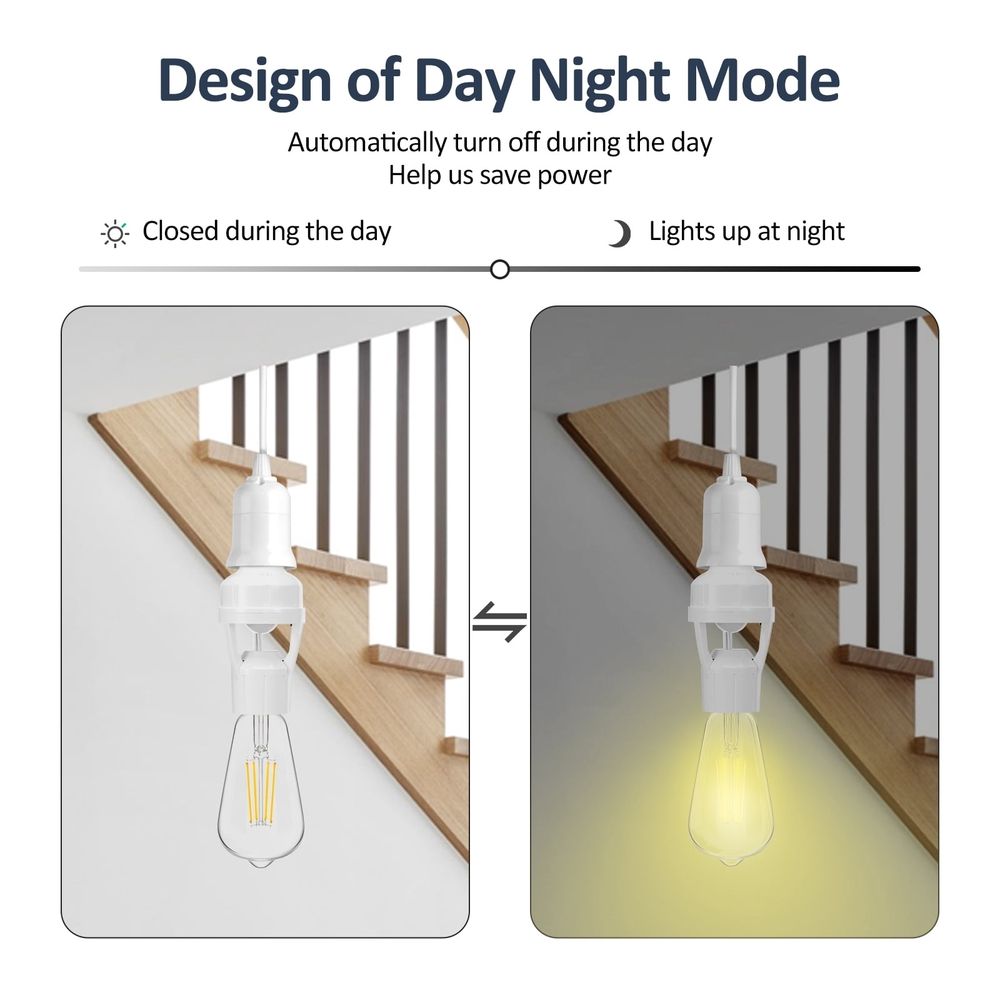 4 Pcs Motion Sensor Light Socket Smart Screw in Light Bulb Outlet Easy to Install for Basement Pantry Room Storage Room Garage
