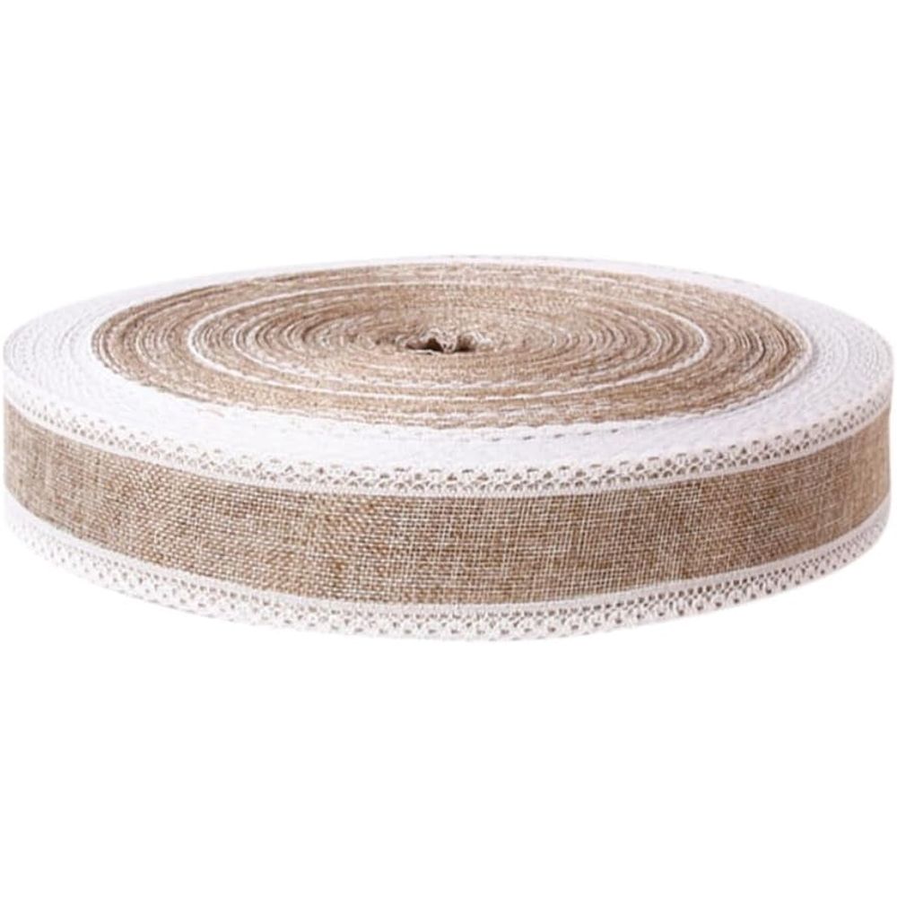 Christmas Decorative Ribbon Roll for Wrapping Handmade Crafts, Imitation Linen Smooth Texture Simple Stylish Elegant Craft, Packing Bow Accessory