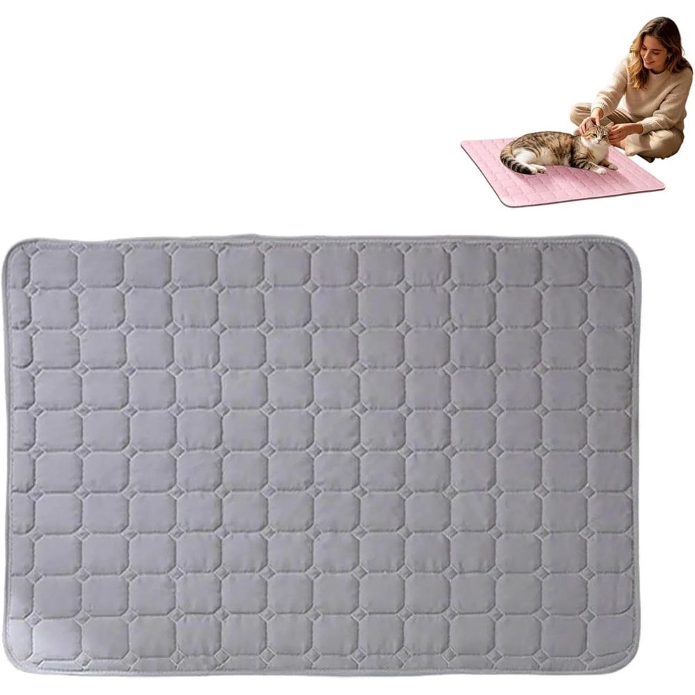 Pet Cooling Mat, Ice Silk Portable Dog Cooling Pad, Summer Cooling Blanket for Small Large Dogs Cats (Gray-M)