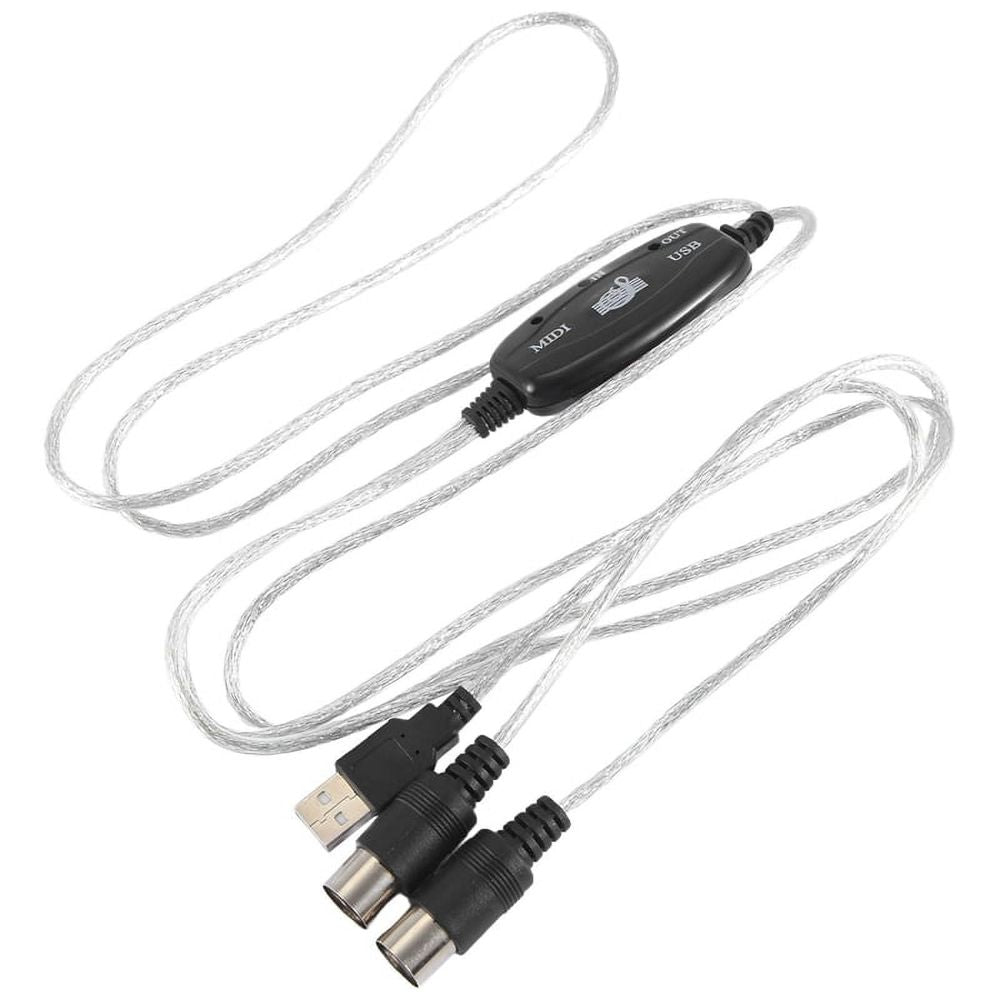 USB Cable Adapter, USB Type A Male to Din 5 Pin in-Out Cable Interface with LED Indicator for Music Keyboard