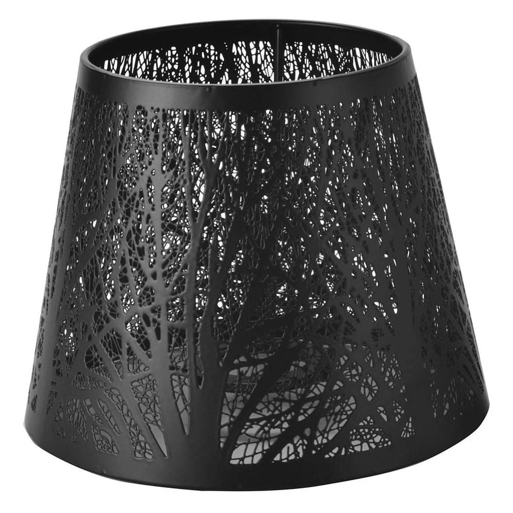 Small Lamp Shade Clip on Bulb, Metal Lampshade with Pattern of Trees for Table Chandelier Wall Lamp White