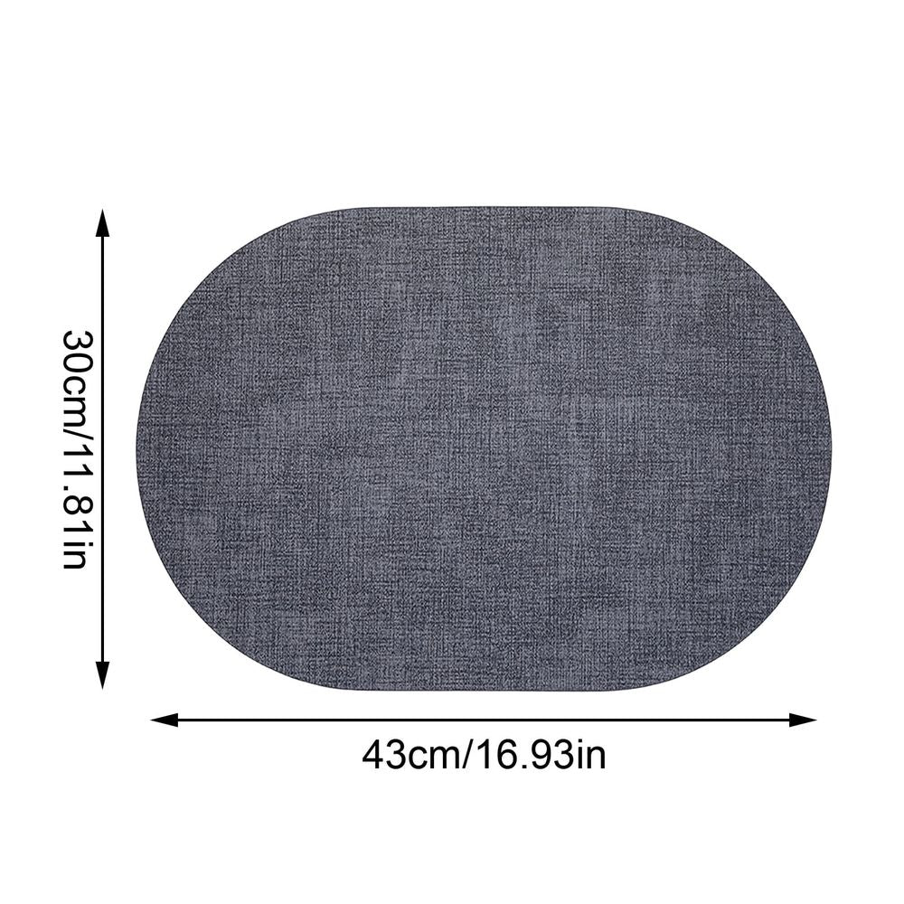 Textured Faux Leather Table Placemats 4 Pack Waterproof Heat Resistant Reversible Oil-Proof Dining Mats 2mm Thick 11.8x17 Inch Home Dining Room Kitchen Protection Decor Brown