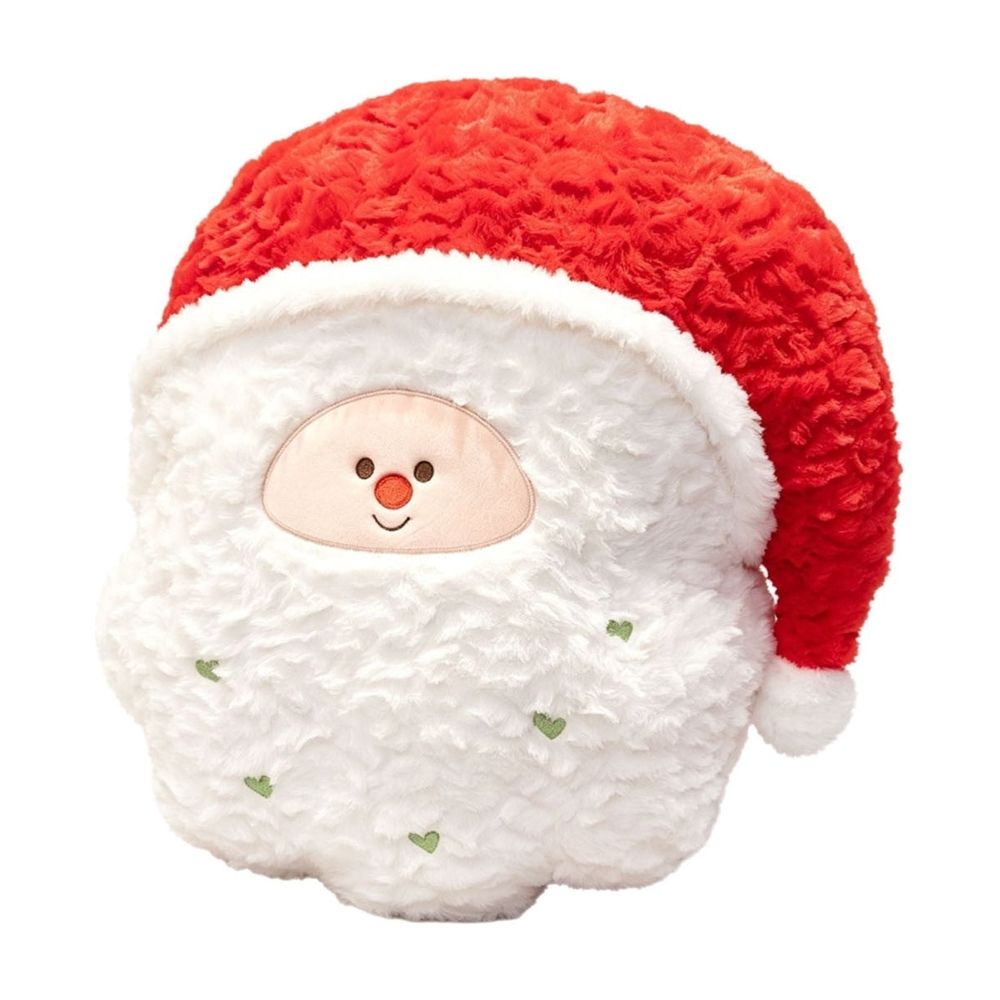Festive Christmas Plush Throw Pillow, Soft Decorative Holiday Cushion, Featuring Santa Claus Snowflake Wreath Designs, Perfect for Cozy Living Room Sofa, Ideal Gift for Family