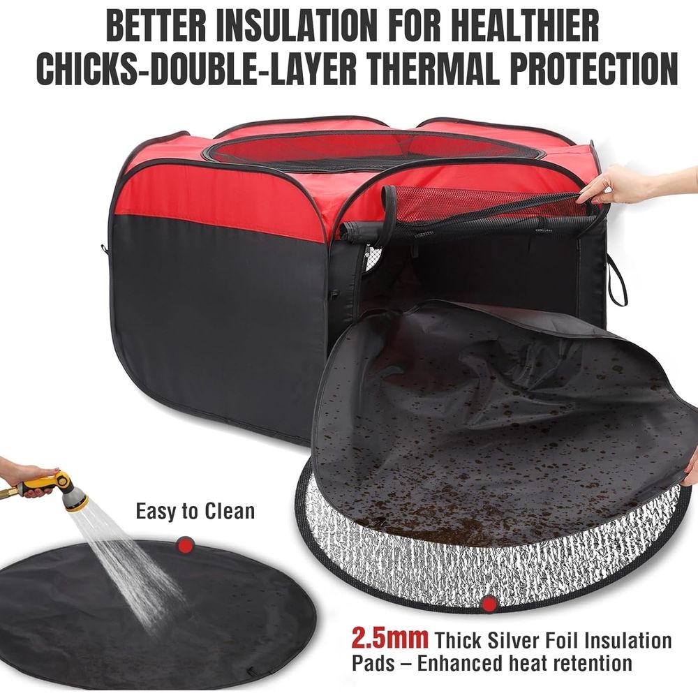 Starter Kit with Chicken Playpen Brooder Box with Tent Waterer Feeder Bundles