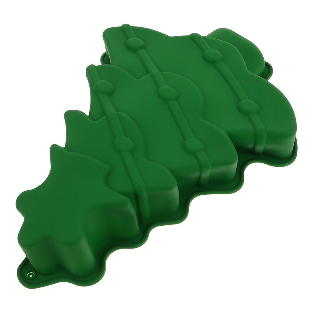 Green Silicone Christmas Tree Muffin Mold Non-Stick Reusable