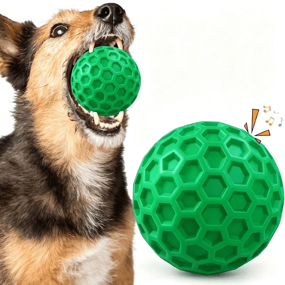 Heavy Duty Dog Ball for Aggressive Chewers, Squeaky Rubber Fetch Toy for Large Dogs, Floating Interactive Water & Outdoor Play Gear
