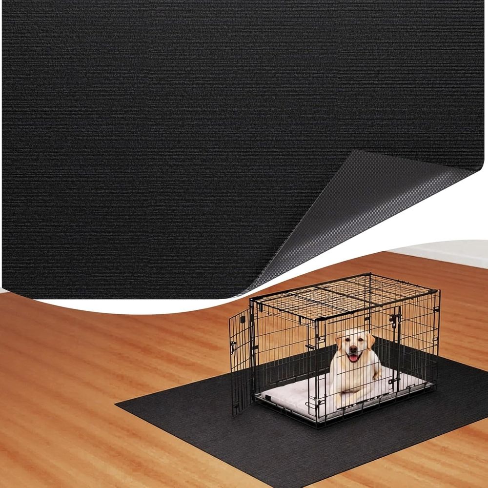 Dog Crate Mat, 24 in X 36 in Dog Playpen Mat Rubber Kennel Mat Extra Large Liner for Under Dog Crate cages, Absorbent Urine, Puppy Pee Pad Reusable Washable Floor Protector Waterproof