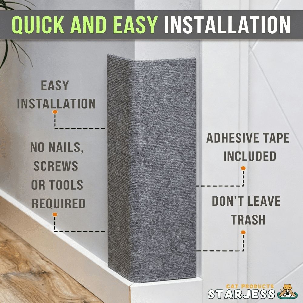 Corner Cat Scratcher - Wall Mounted Cat Scratcher - Cat Wall Scratch Pad - Corner Wall Scratcher for Cats - Wall Scratchers for Indoor Cats - Cat Scratch Post for Wall Corner Use