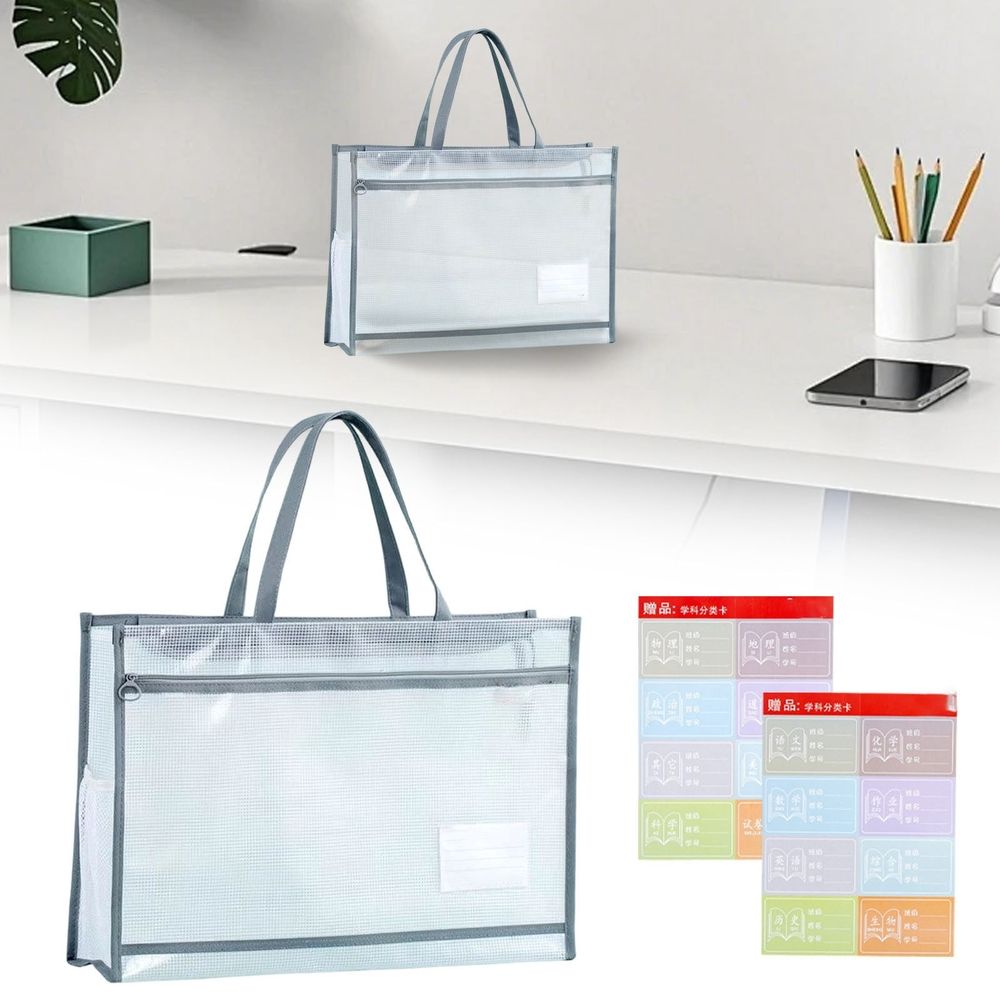 Art Portfolio Case Transparent Mesh Folder with Zipper & Handle, Portable Artist Organizer Bag for Artwork Posters Documents Drawing Supplies Craft Materials & Teacher Essentials, J