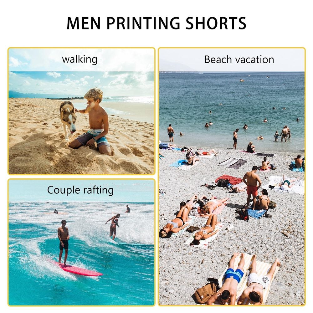 Quick-drying Mens Polyester Swim Trunks by beach shorts loose fit