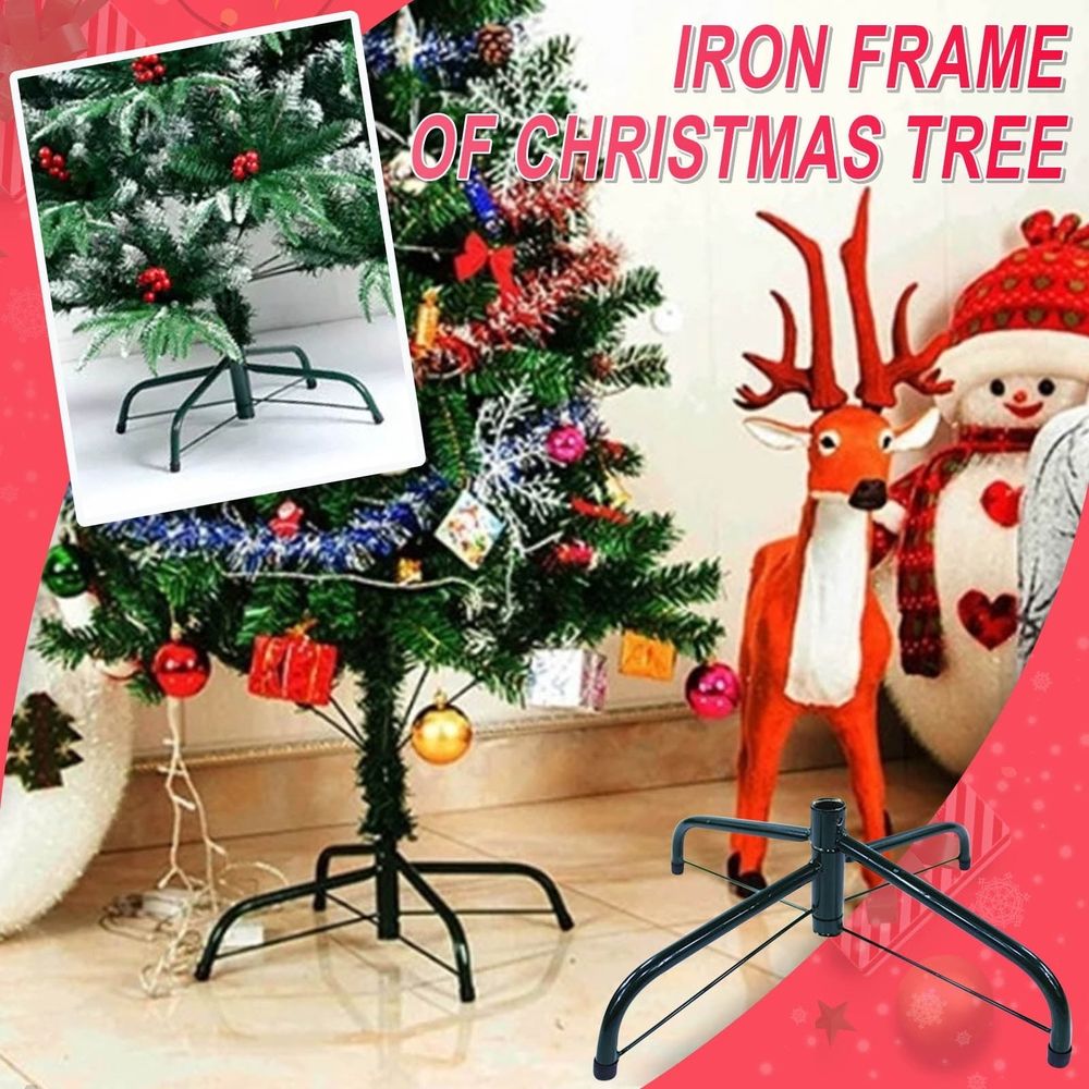Christmas Tree Stand, Heavy Duty Metal Base for Artificial Trees up to 6 Feet, Sturdy, Foldable Design, Easy Setup