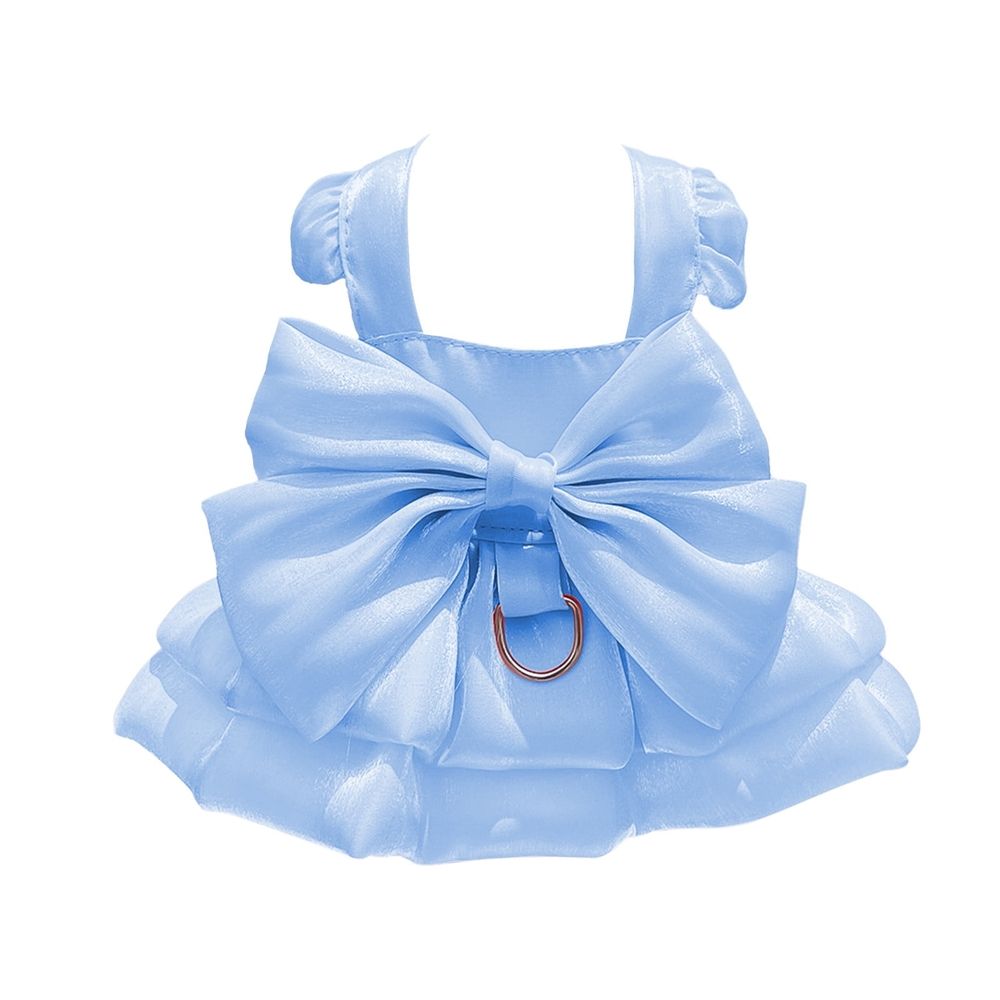 Dog Dress, Dog Christmas Dress, Cat Dress, Dog Wedding Dress, Dog Dresses for Small Dogs Girl, Girl Puppy Princess Tutu Dress with Leash Ring, Fashion Pet Dog Clothes for Birthday Wedding(M-Blue)