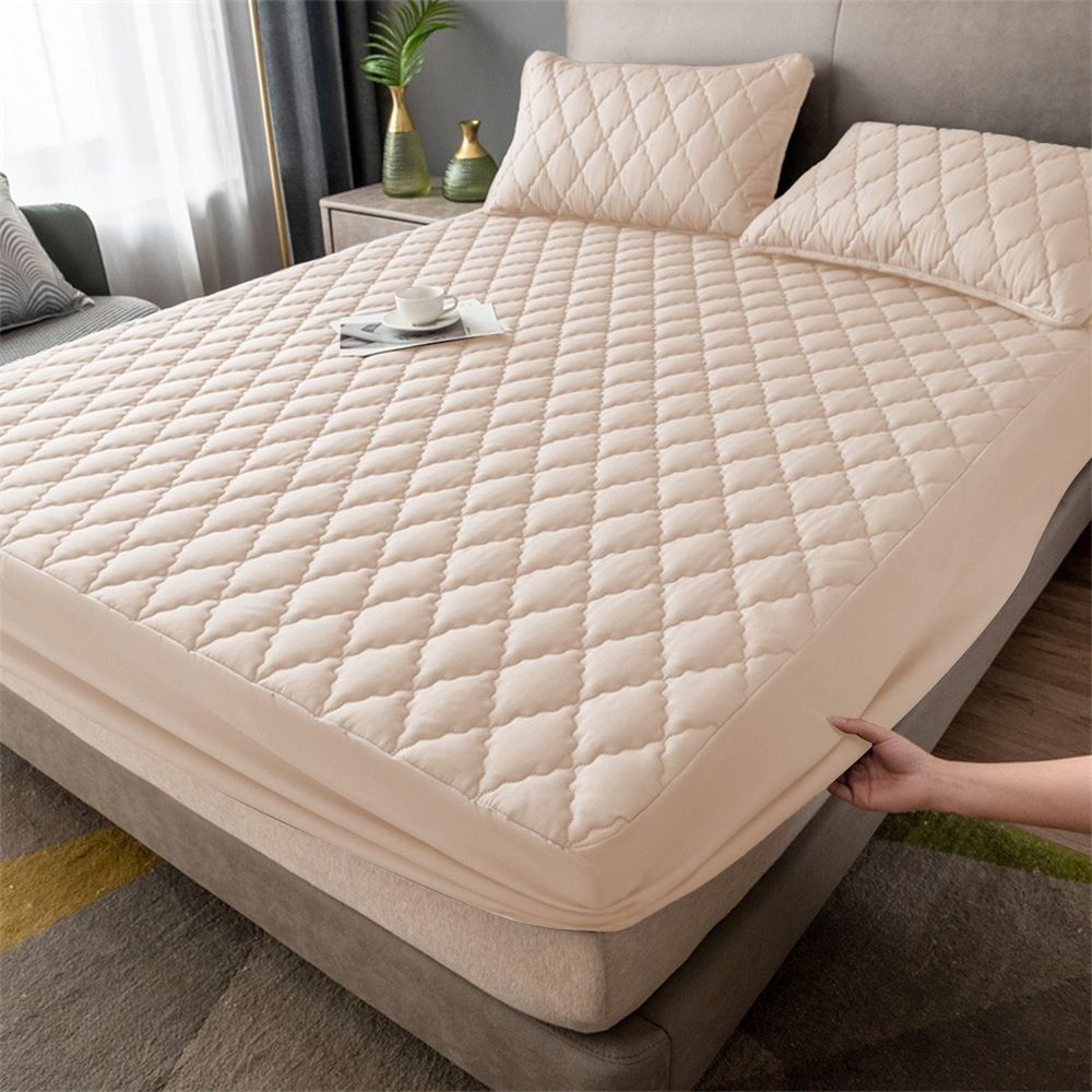 Splashproof Mattress Protector, Waterproof Bed Cover for Deep Pocket Mattress Up to 30", No Dusting Fitted Sheet, Breathable & Hypoallergenic Barrier for Spills, Allergy Relief, Machine Washable