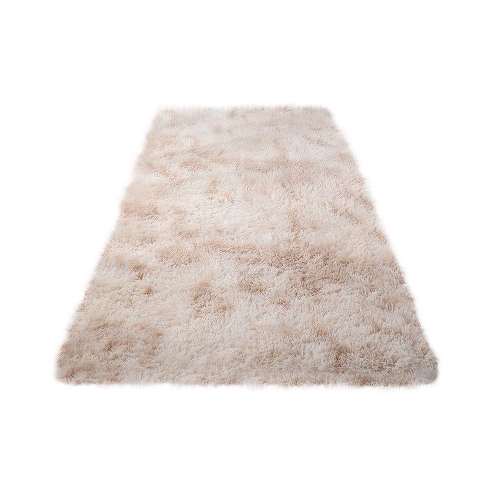 31x63 Inch Shag Area Rug for Bedroom Living Room, Tie-Dyed Light Grey Soft Fuzzy Plush Indoor Carpets for Bedroom, Non Skid Fluffy Faux Fur Rug for Room