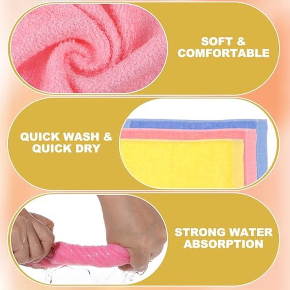 40 Pcs Wash Cloth Bulk Cotton Bath Hand Face Washcloths Soft Quick Drying Towel for Women Bathroom Washing Body Viscose Fiber Multipurpose Fingertip Rags(10 x 10 Inch,Multicolor)