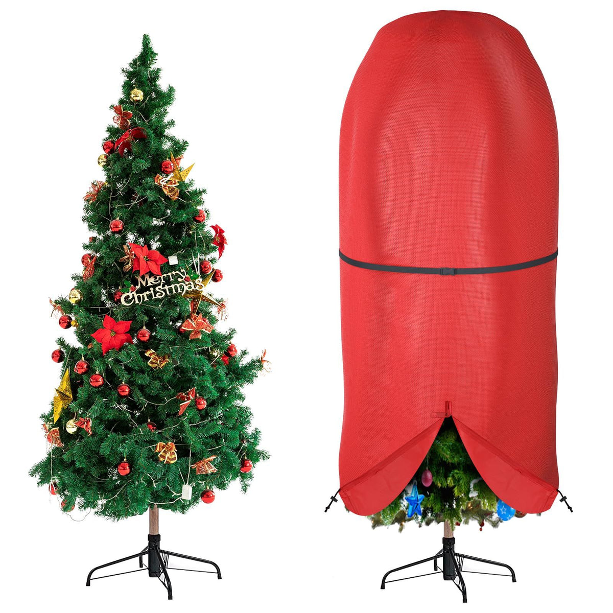 Upright Christmas Tree Storage Bag,Oxford Fabric Tear Resistant Adjustable Christmas Tree Storage Bag for 9 FT Assembled Trees(Excluding Christmas tree)