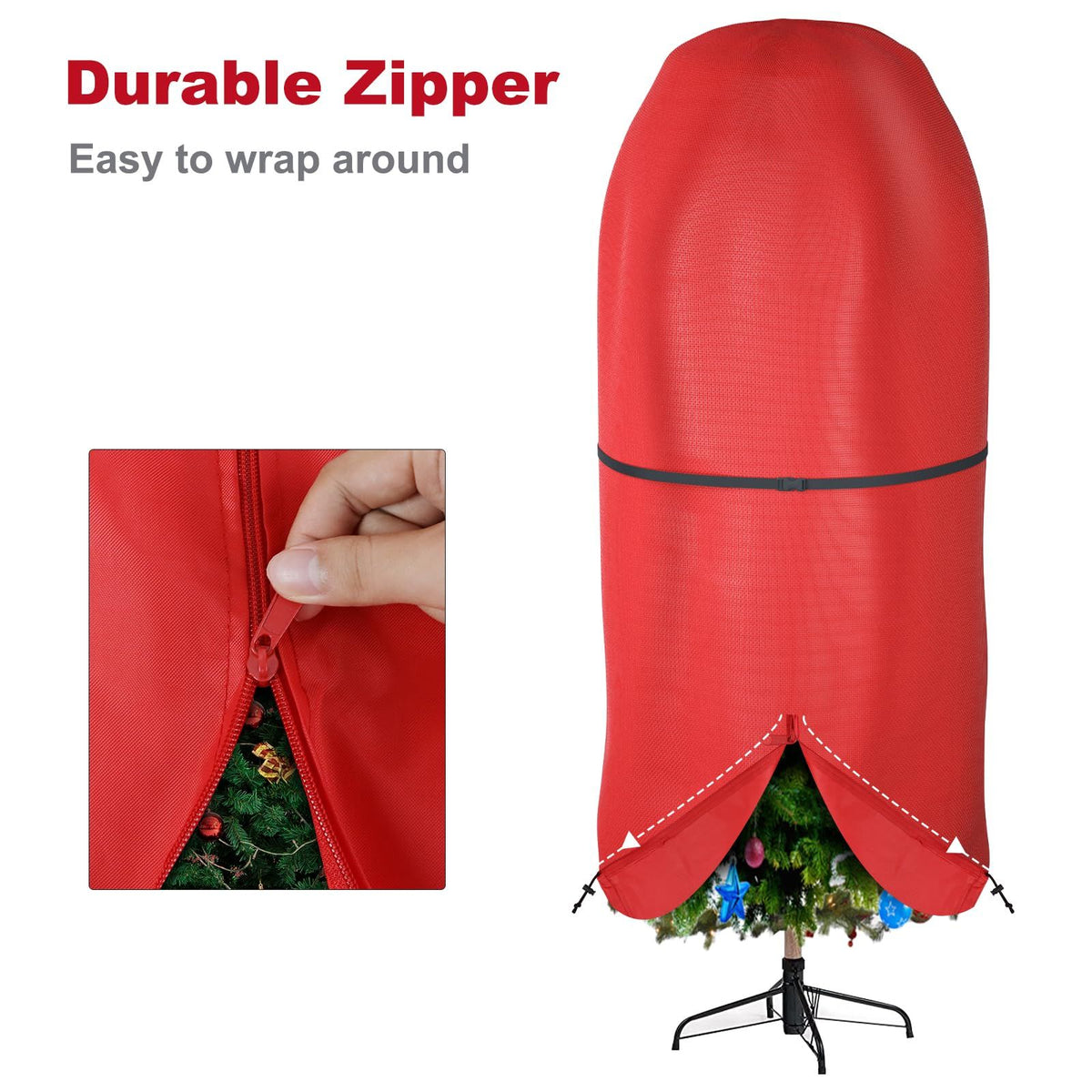 Upright Christmas Tree Storage Bag,Oxford Fabric Tear Resistant Adjustable Christmas Tree Storage Bag for 9 FT Assembled Trees(Excluding Christmas tree)