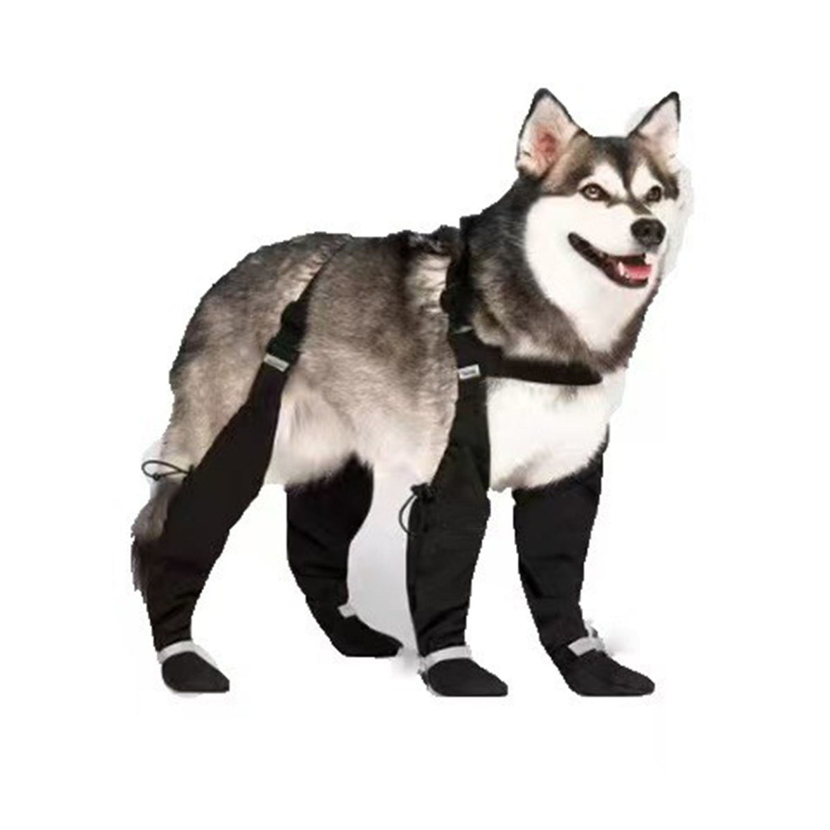 Dog Suspender Booties, Paw Boot Leggings Anti-Slip, Pet Snow Pants with Attached Boots Waterproof, Adjustable Suspender Shoes for Dogs Winter Snow Rain Hiking Paws Protector(L)
