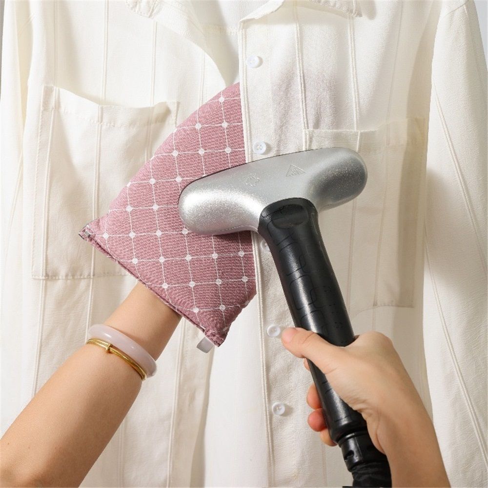 2 pack Garment Steamer Ironing Gloves Anti Steam Glove Heat Resistant Garment Steamer Mitt, Garment Steam Accessories for Clothes,pink