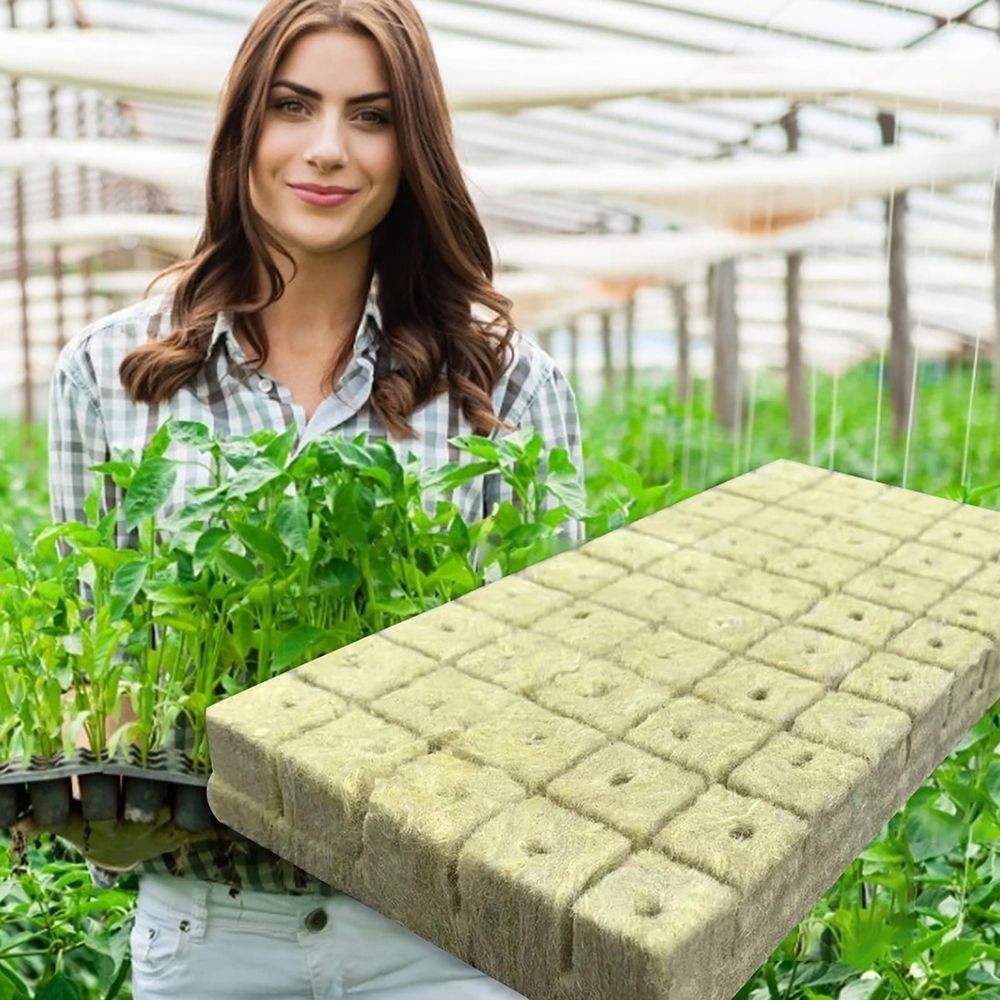 Seed Growing Tray, Plant Growing Trays Fruit And Vegetable Seed Sowing Matrix Hydroponic Cultivation Soilless Cultivation Matrix Sowing Wool Plug Block Indoor Gardening, Growing Microgreens