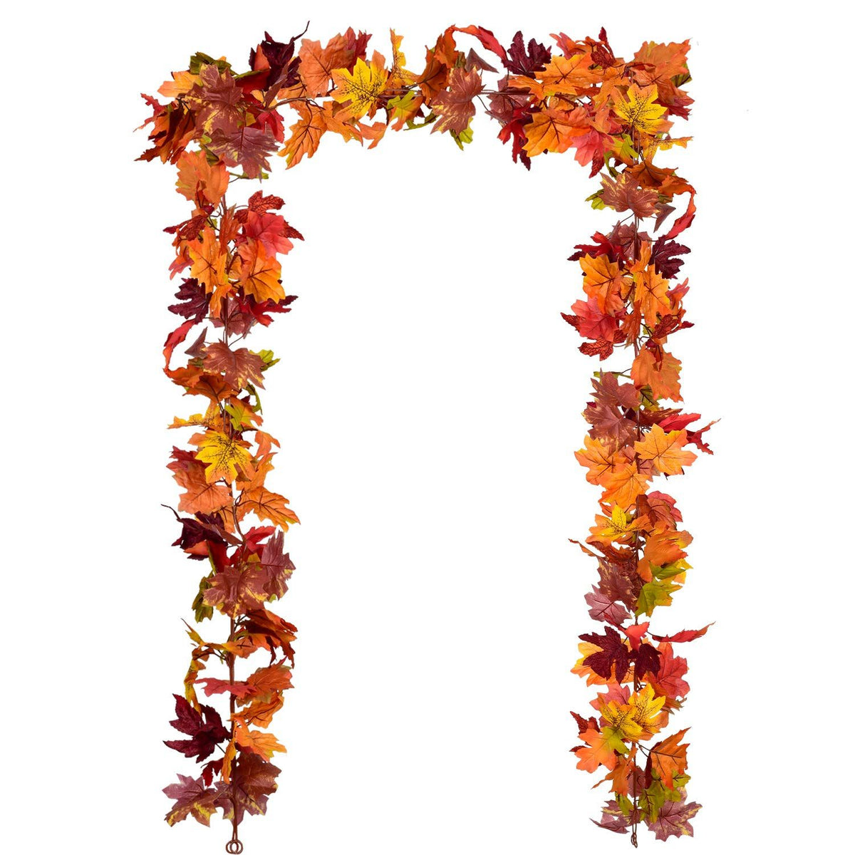 2 Pack Fall Garland Maple Leaf,175cm Hanging Vine Autumn Foliage Thanksgiving Decor for Home Wedding Fireplace Party Christmas
