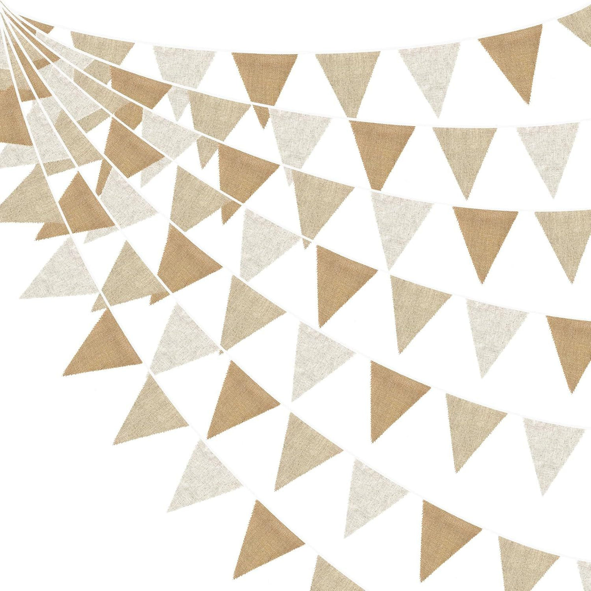 26Ft Banner Triangle Pennant Flag linen-like Bunting Garland Streamers for Birthday Wedding Baby Shower Engagement Camping Rustic Boho Spring Easter Holidays Graduation Party Decorations