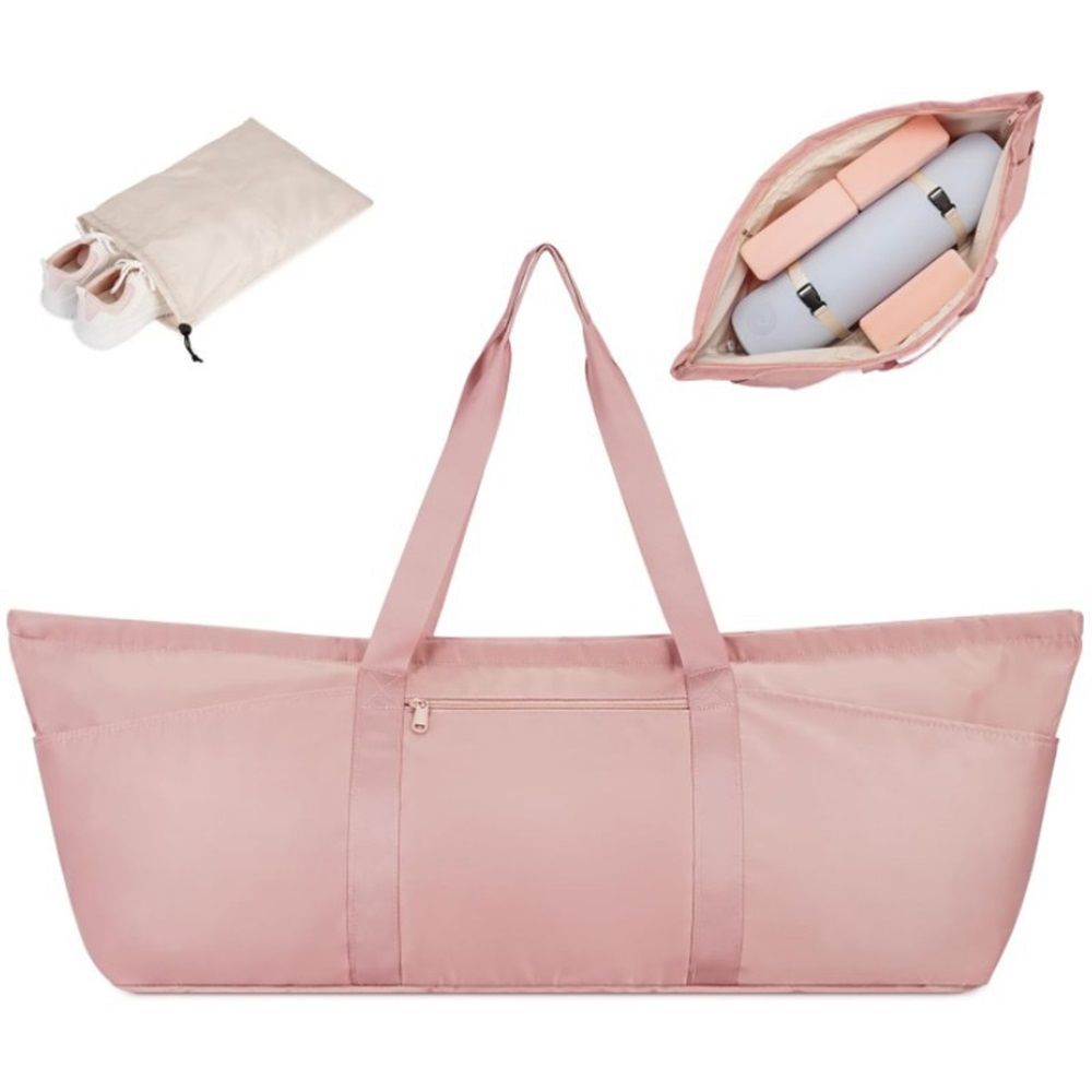 Yoga mat bag, women's Pilates exercise handbag, women's and men's exercise equipment accessories(pink)