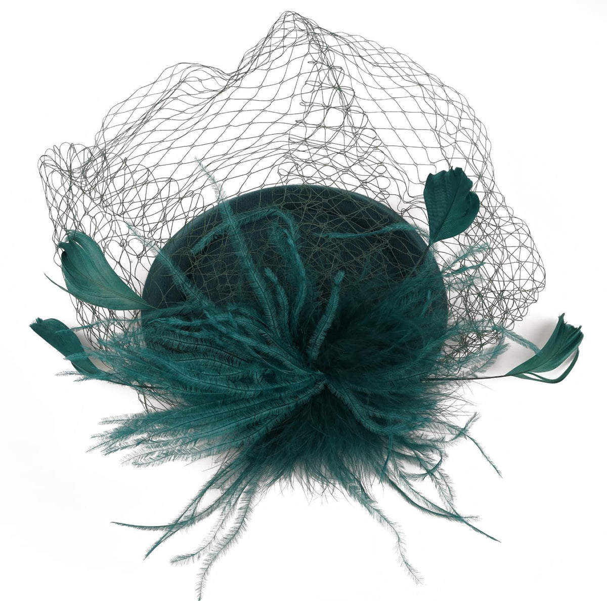 Womens Fascinators Hats Vintage Hat Hat Cocktail Tea Party Headwear with Veil for Girls and Women(Green)